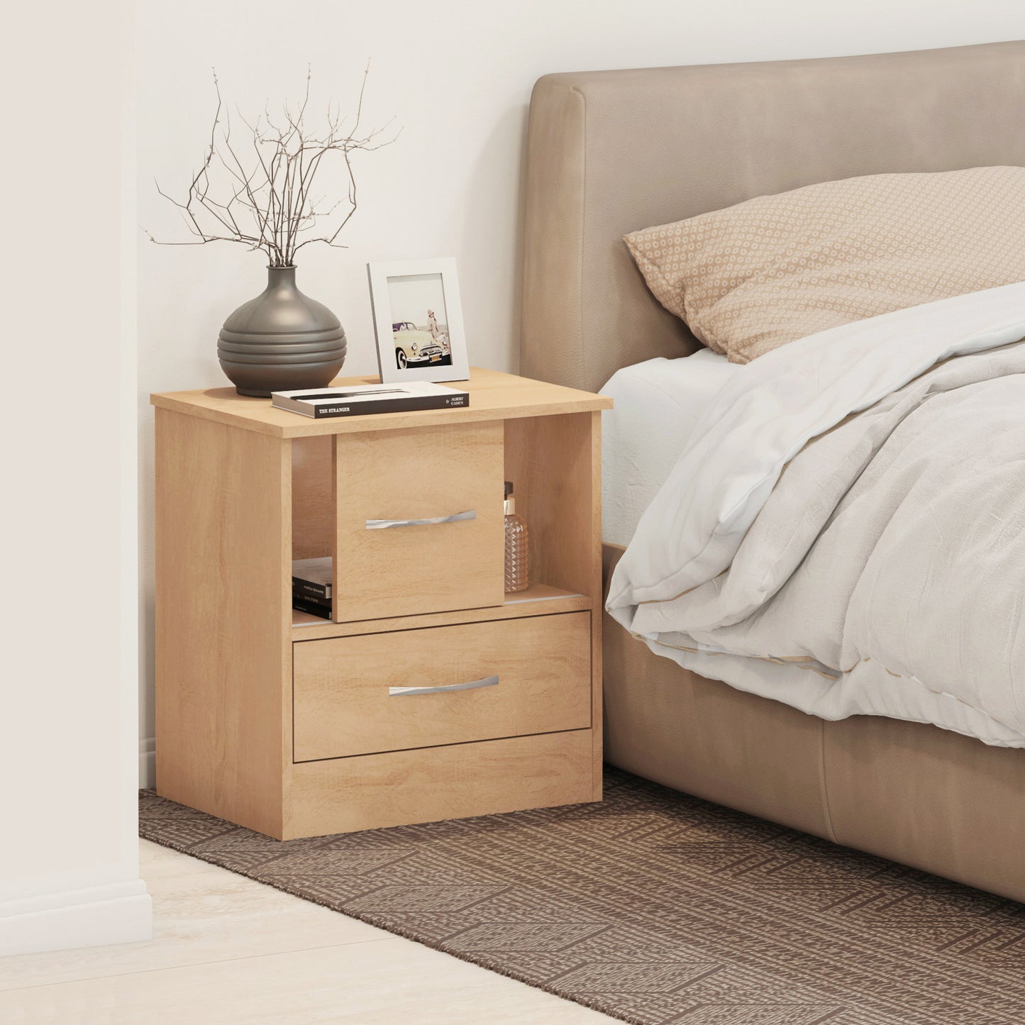 NEVADA SLIDING DOOR BEDSIDE - SONOMA OAK EFFECT