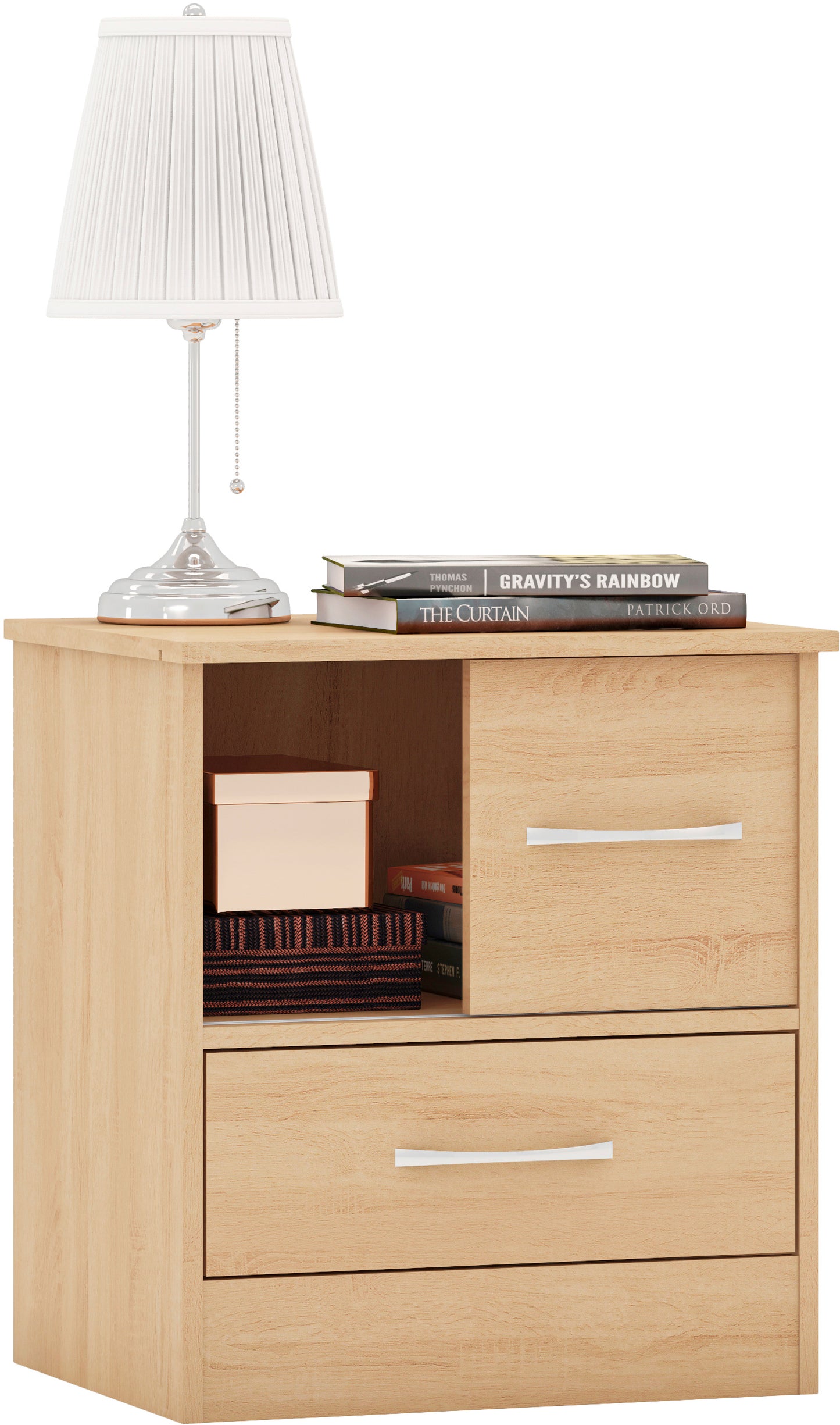 NEVADA SLIDING DOOR BEDSIDE - SONOMA OAK EFFECT