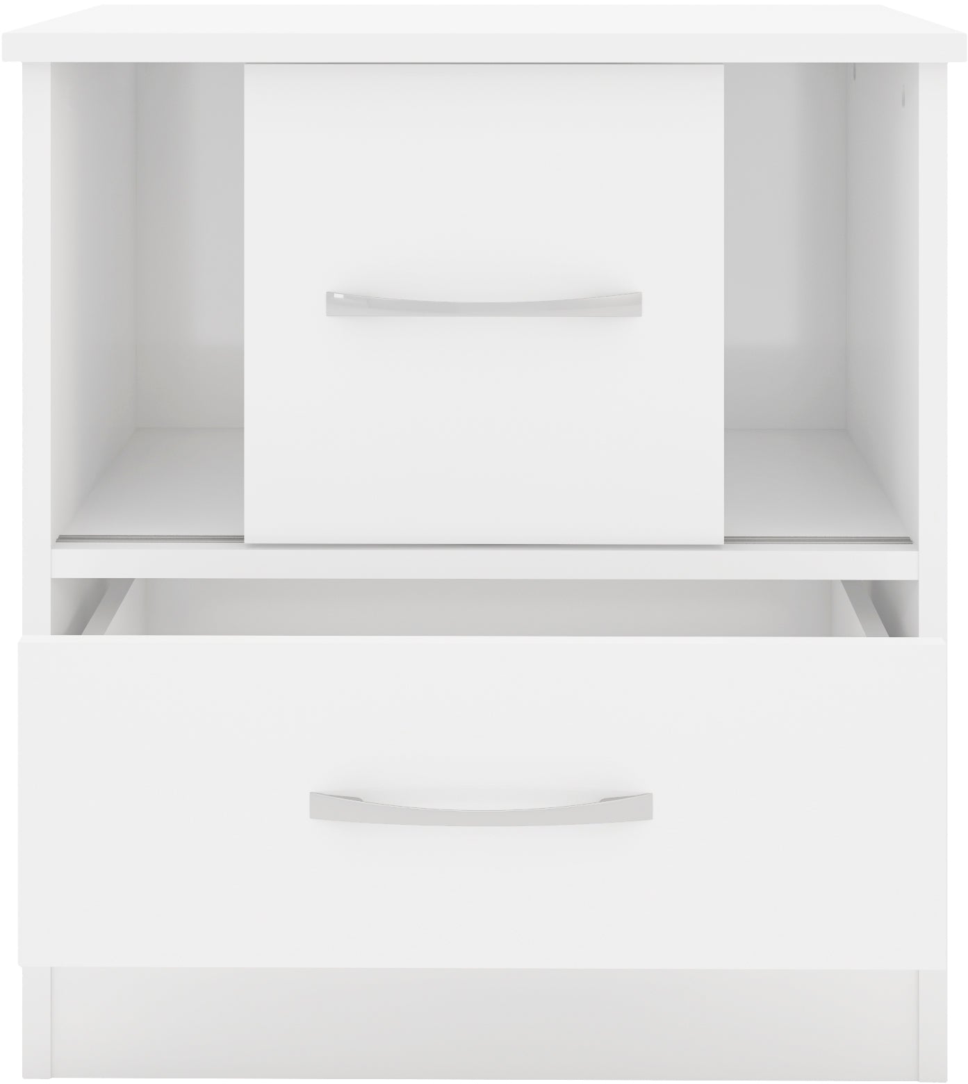 NEVADA SLIDING DOOR BEDSIDE - WHITE GLOSS