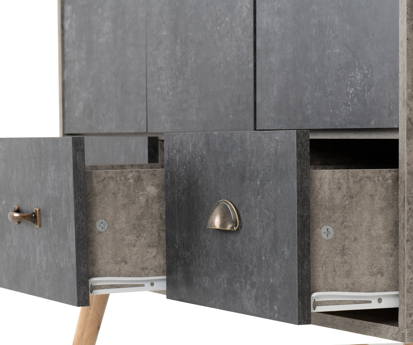 NORDIC 3 DOOR 3 DRAWER WARDROBE - CONCRETE EFFECT/CHARCOAL