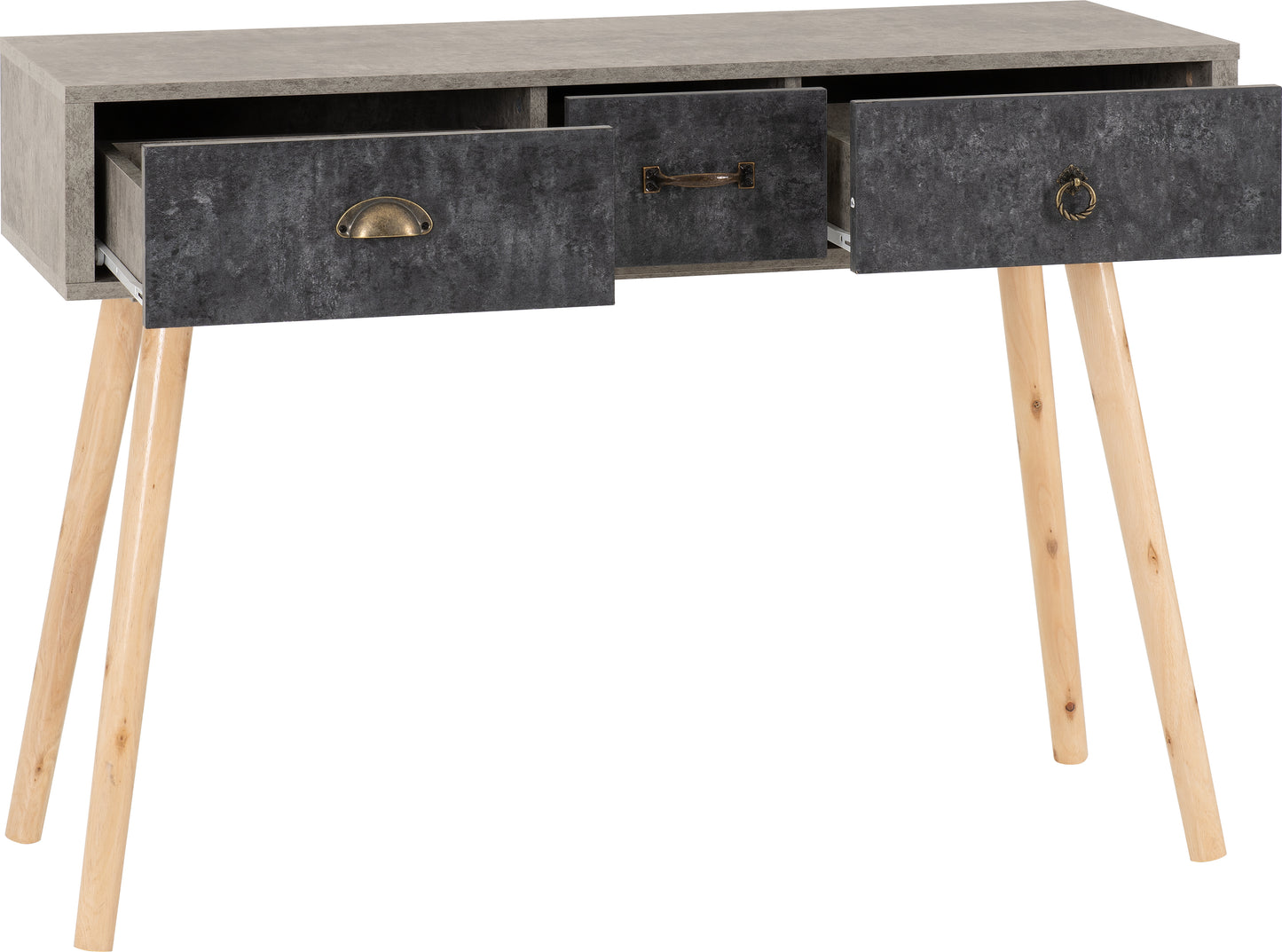 NORDIC 3 DRAWER OCCASIONAL TABLE - CONCRETE EFFECT/CHARCOAL