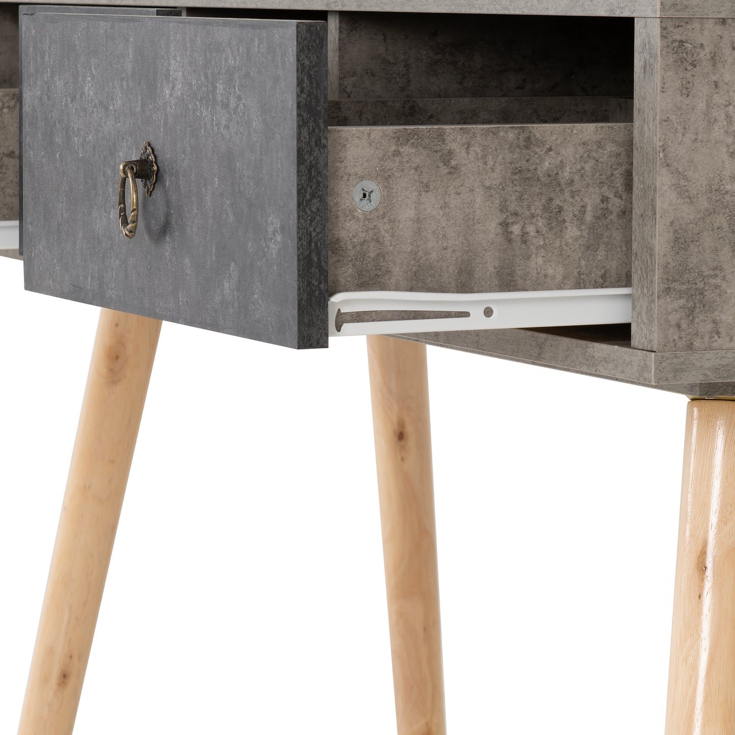 NORDIC 3 DRAWER OCCASIONAL TABLE - CONCRETE EFFECT/CHARCOAL