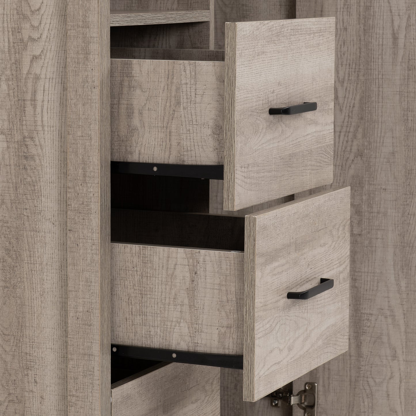 OLIVER 1 DOOR 3 DRAWER OPEN SHELF WARDROBE  - LIGHT OAK EFFECT