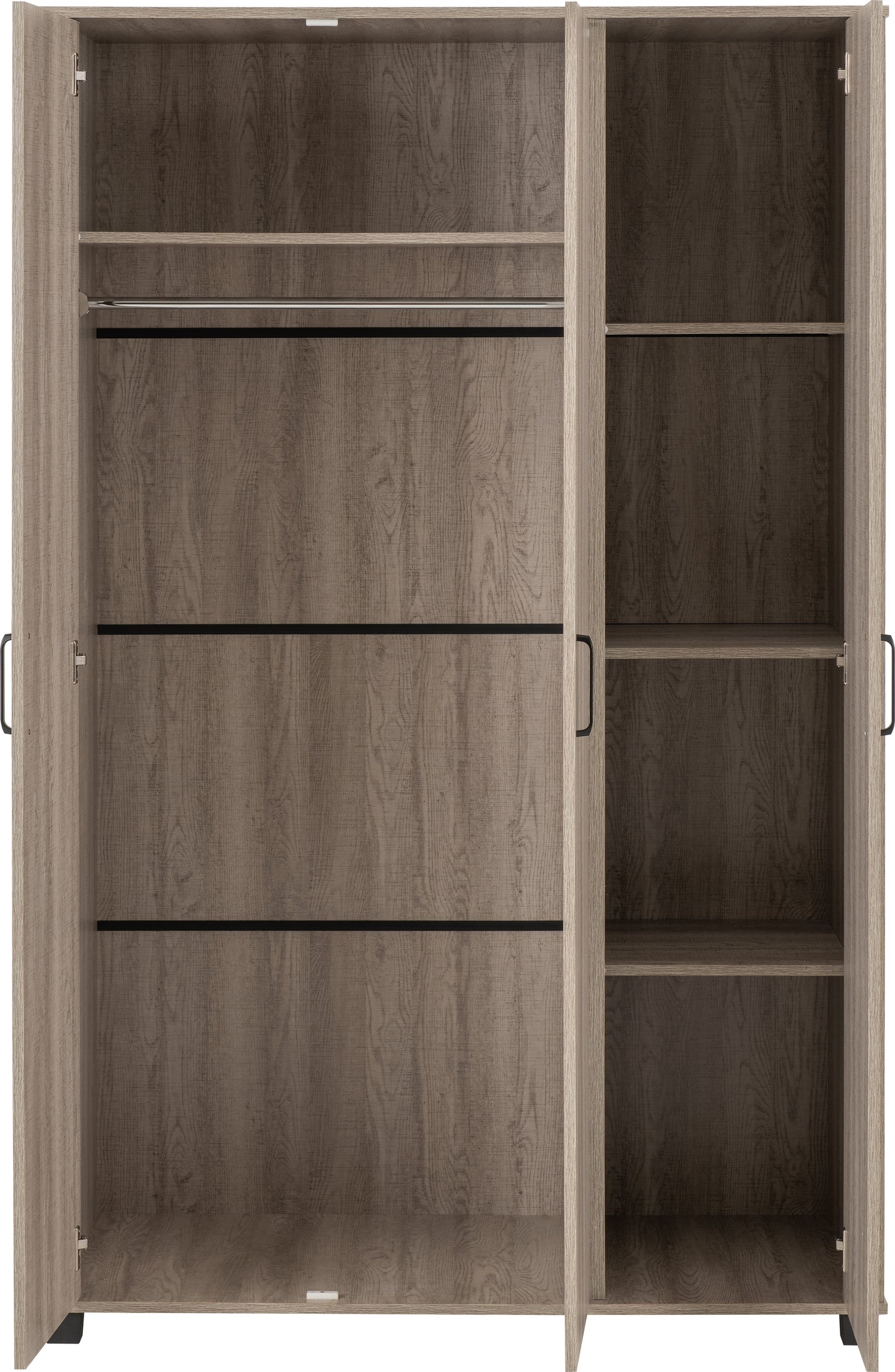 OLIVER 3 DOOR WARDROBE  - LIGHT OAK EFFECT