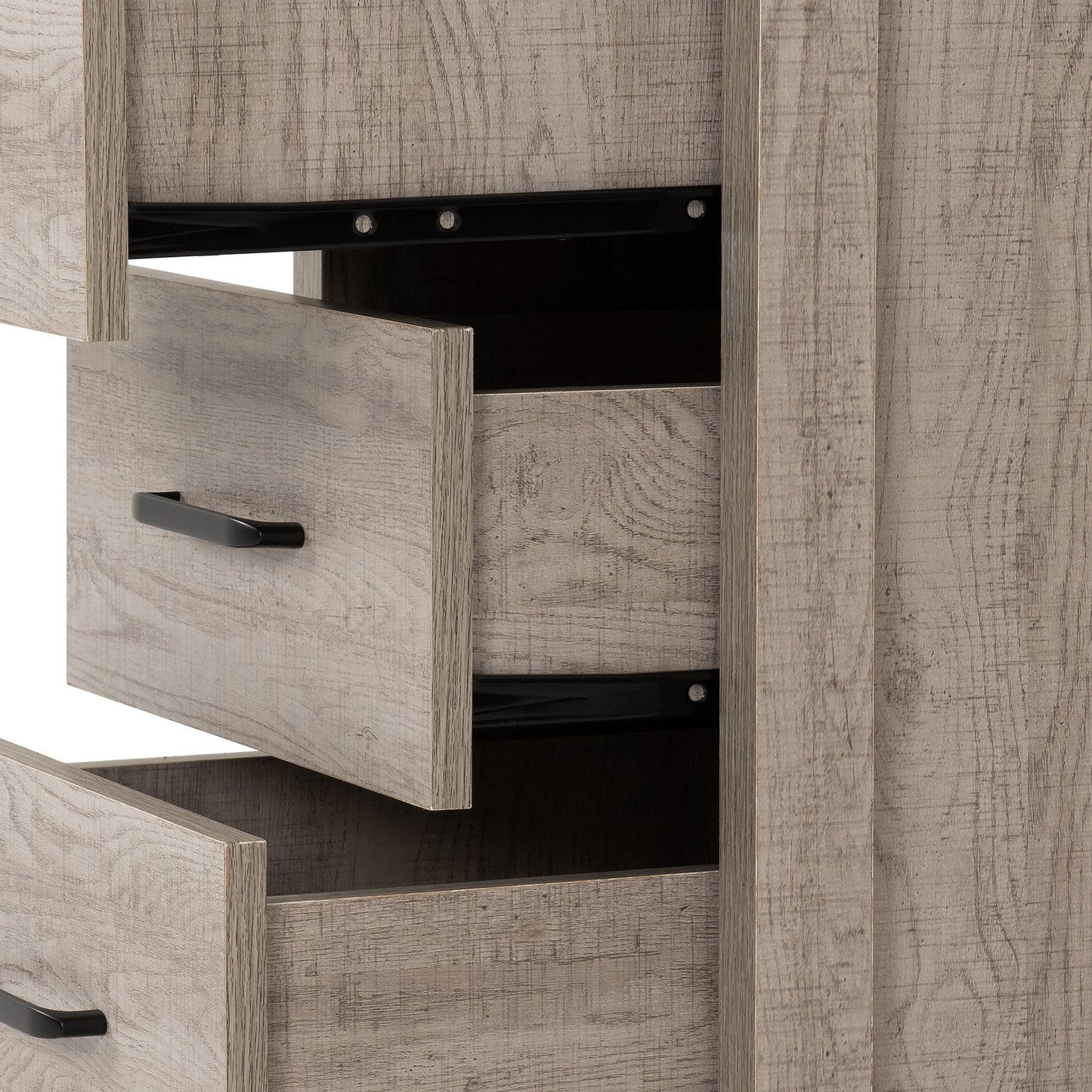 OLIVER 3 DRAWER BEDSIDE  - LIGHT OAK EFFECT