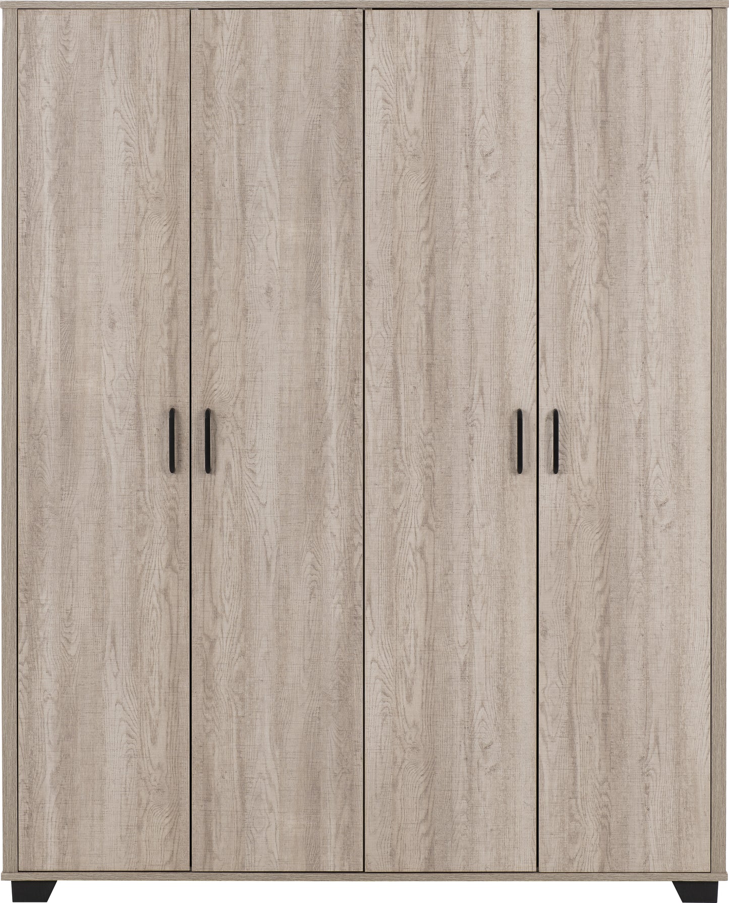 OLIVER 4 DOOR WARDROBE  - LIGHT OAK EFFECT