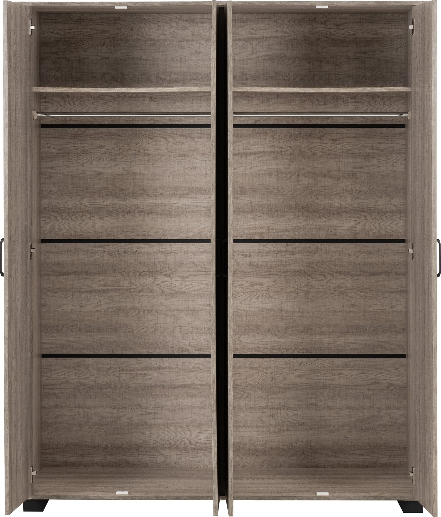 OLIVER 4 DOOR WARDROBE  - LIGHT OAK EFFECT