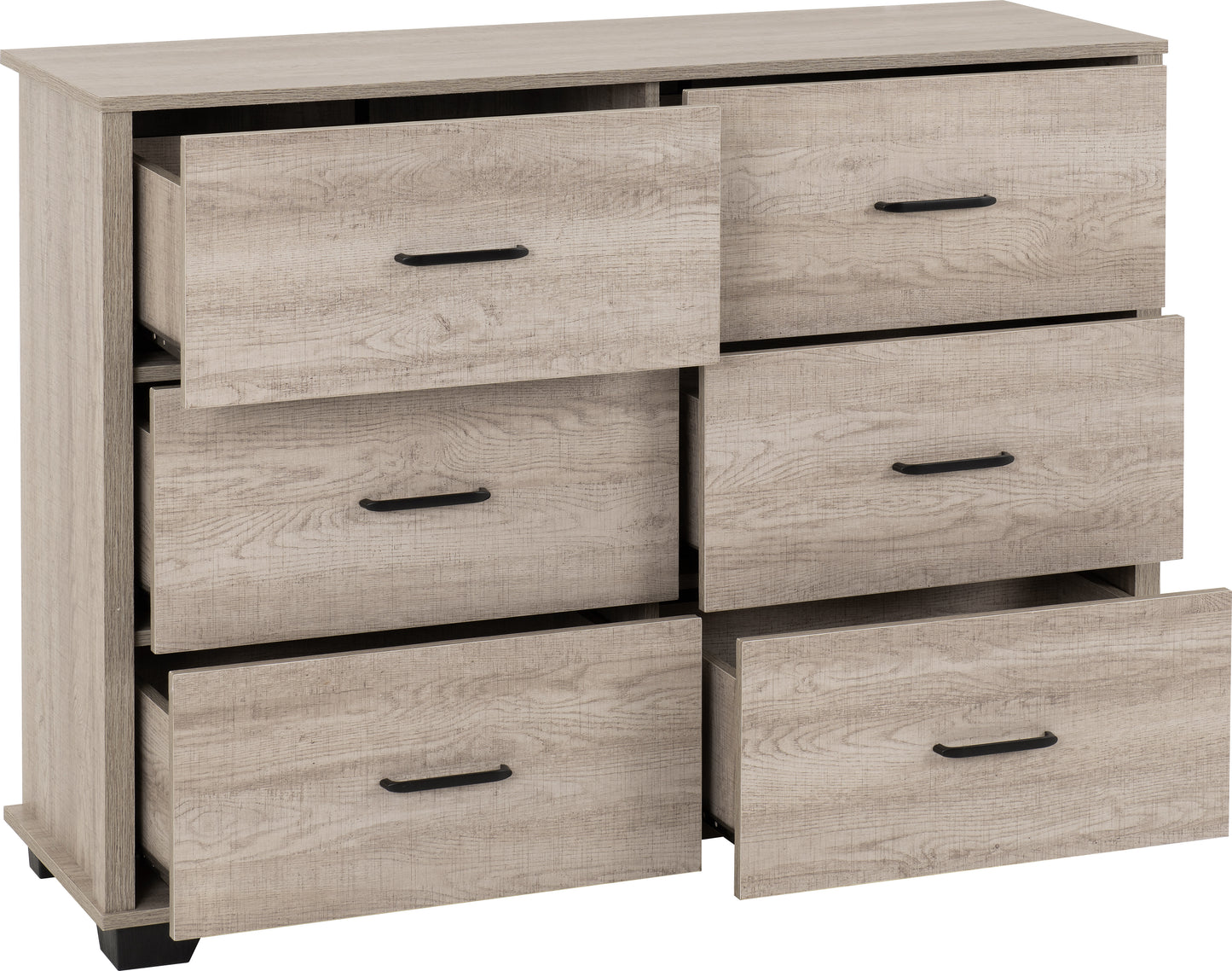 OLIVER 6 DRAWER CHEST  - LIGHT OAK EFFECT