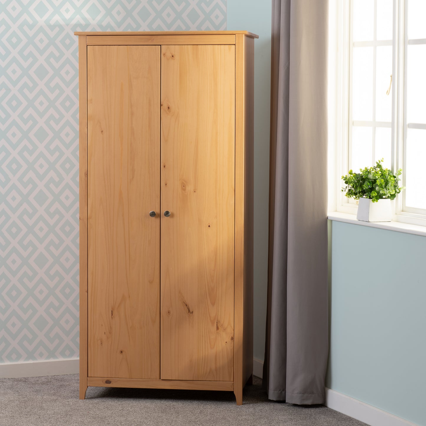 OSLO 2 DOOR WARDROBE - ANTIQUE PINE