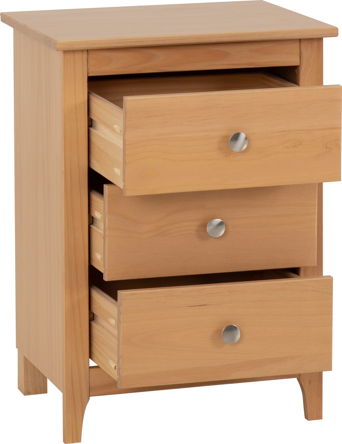 OSLO 3 DRAWER BEDSIDE - ANTIQUE PINE