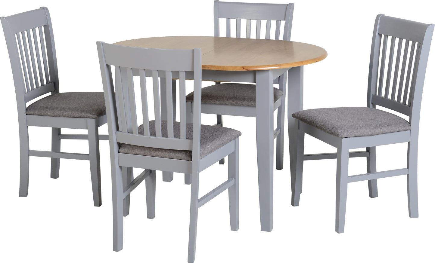 OXFORD EXTENDING DINING SET - GREY/NATURAL OAK/GREY FABRIC