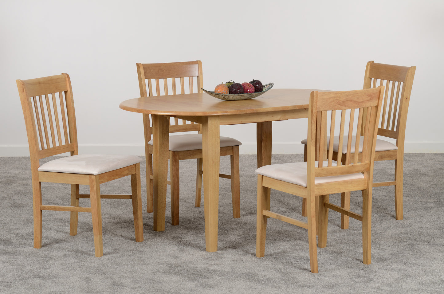 OXFORD EXTENDING DINING SET - NATURAL OAK/MINK MICROSUEDE