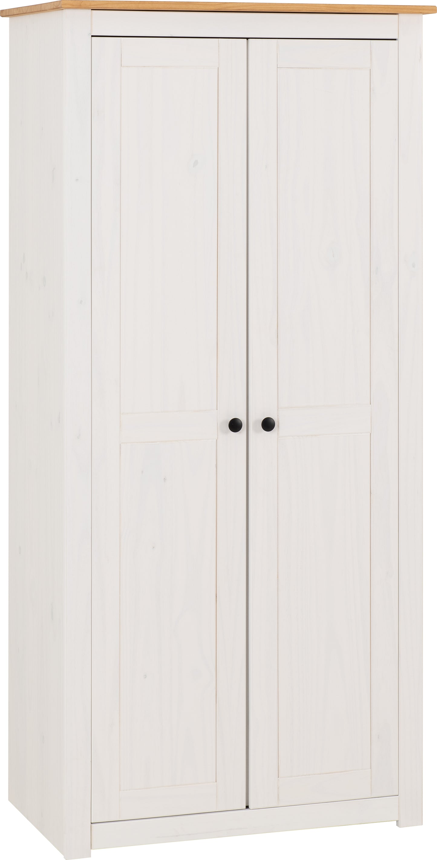 PANAMA 2 DOOR WARDROBE - WHITE/NATURAL WAX