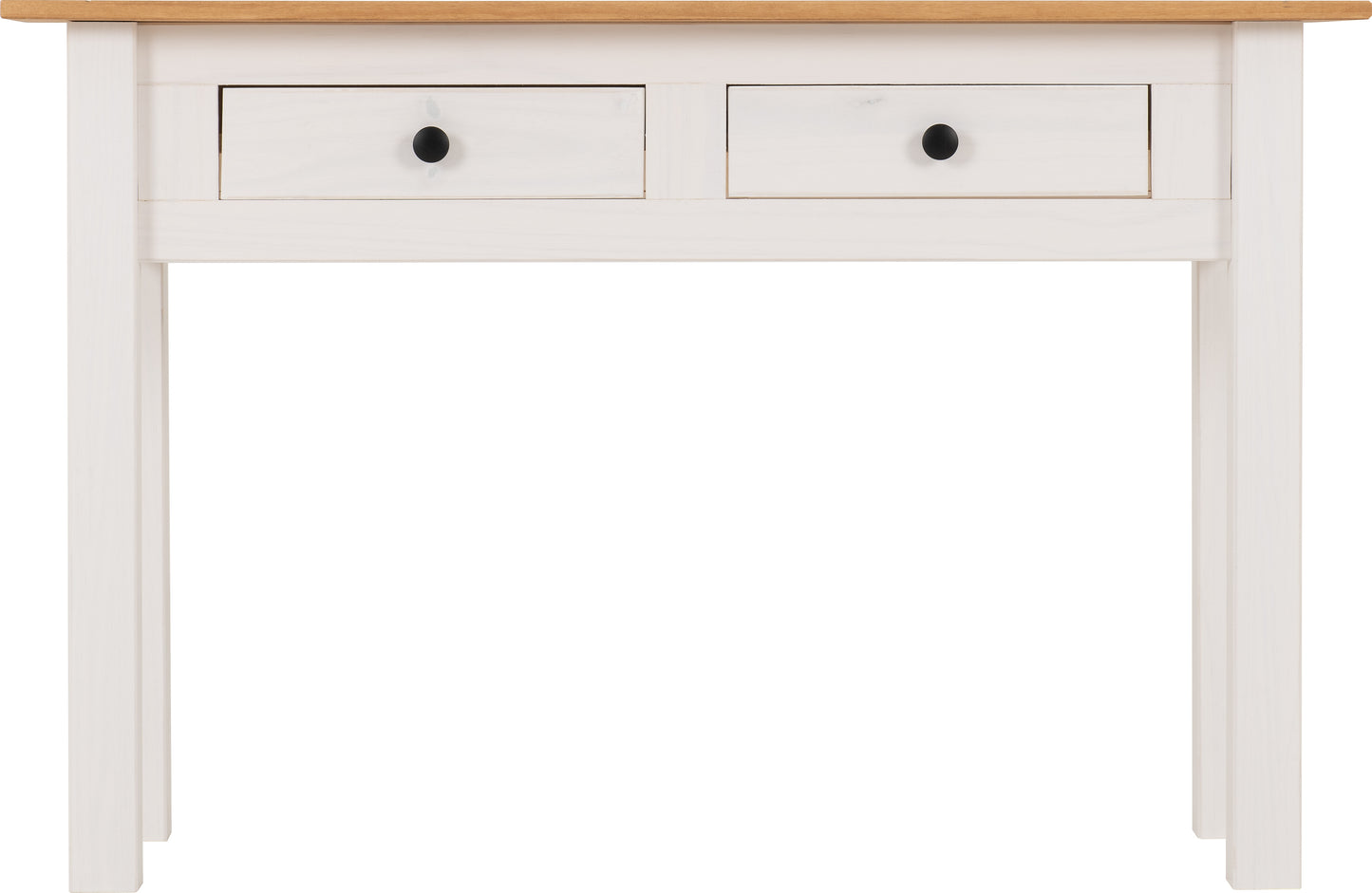 PANAMA 2 DRAWER CONSOLE TABLE - WHITE/NATURAL WAX