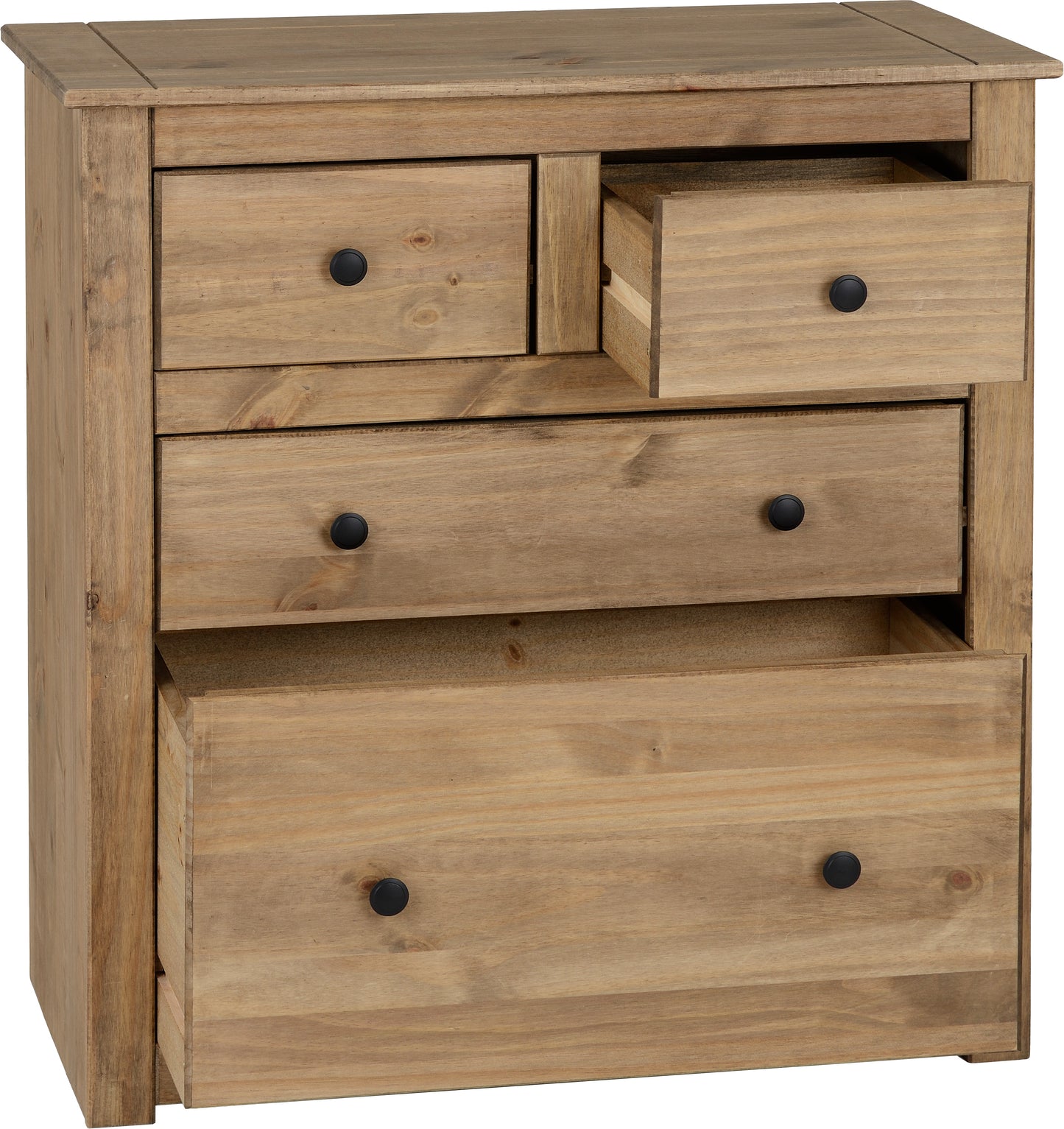 PANAMA 2+2 DRAWER CHEST - NATURAL WAX