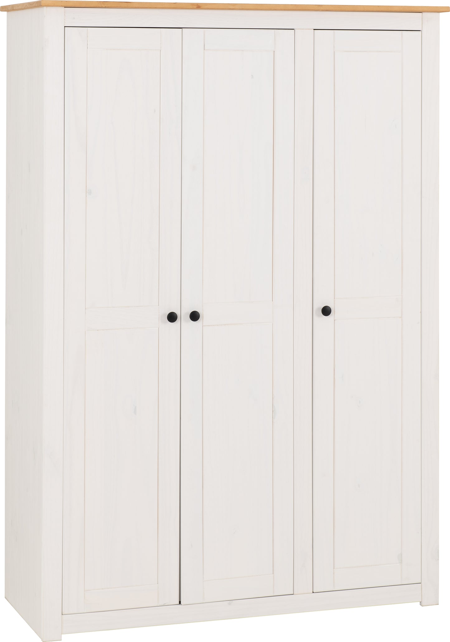 PANAMA 3 DOOR WARDROBE - WHITE/NATURAL WAX