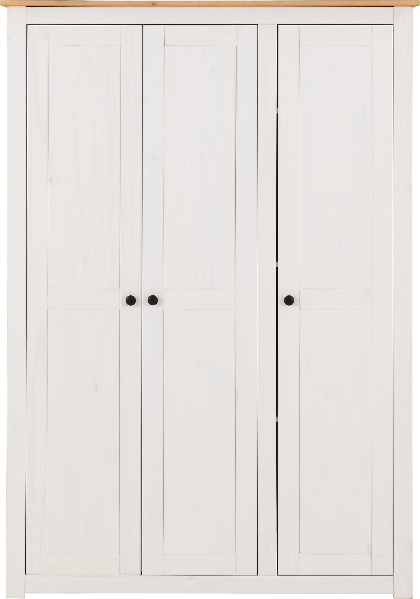 PANAMA 3 DOOR WARDROBE - WHITE/NATURAL WAX