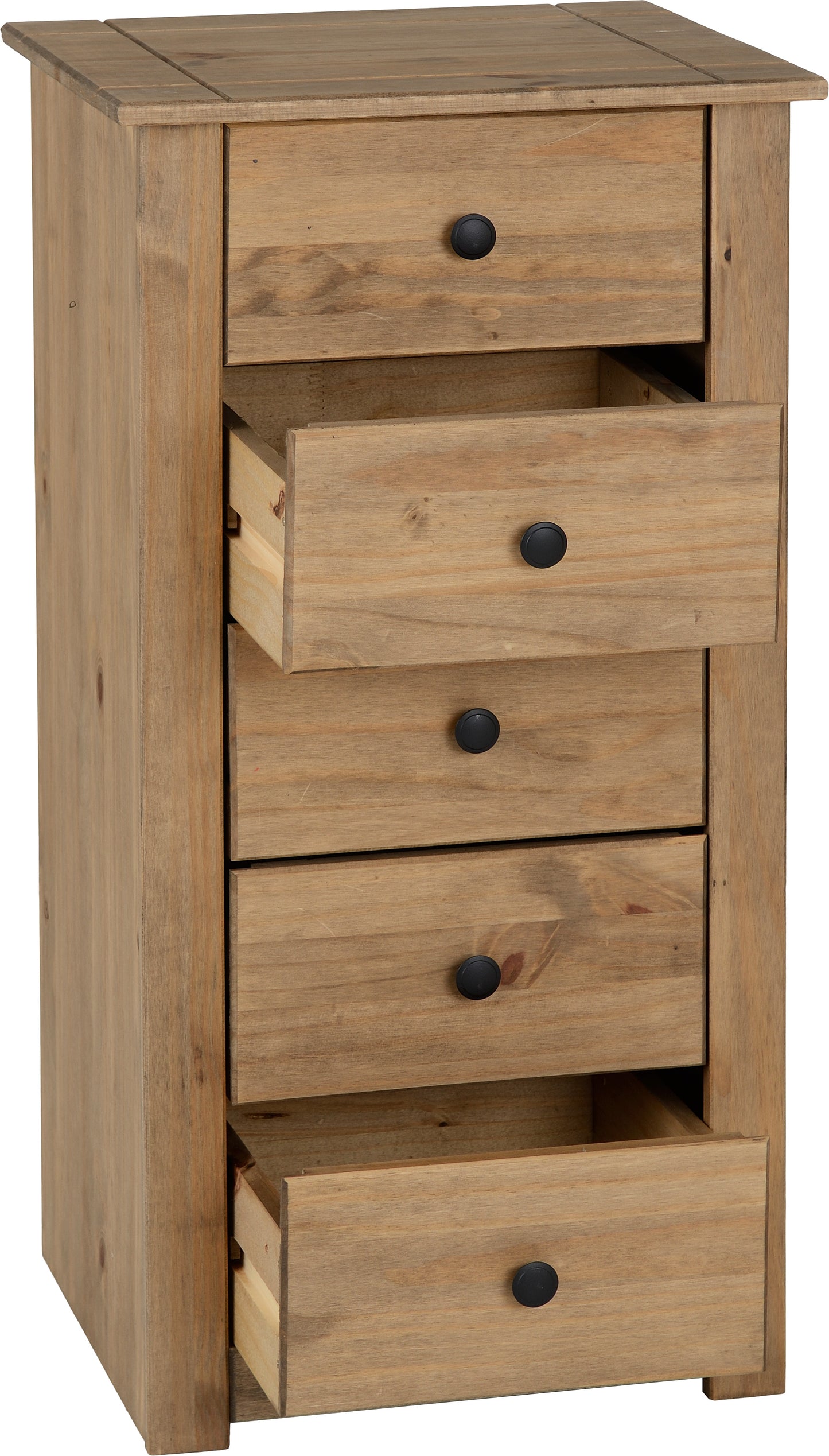 PANAMA 5 DRAWER CHEST - NATURAL WAX