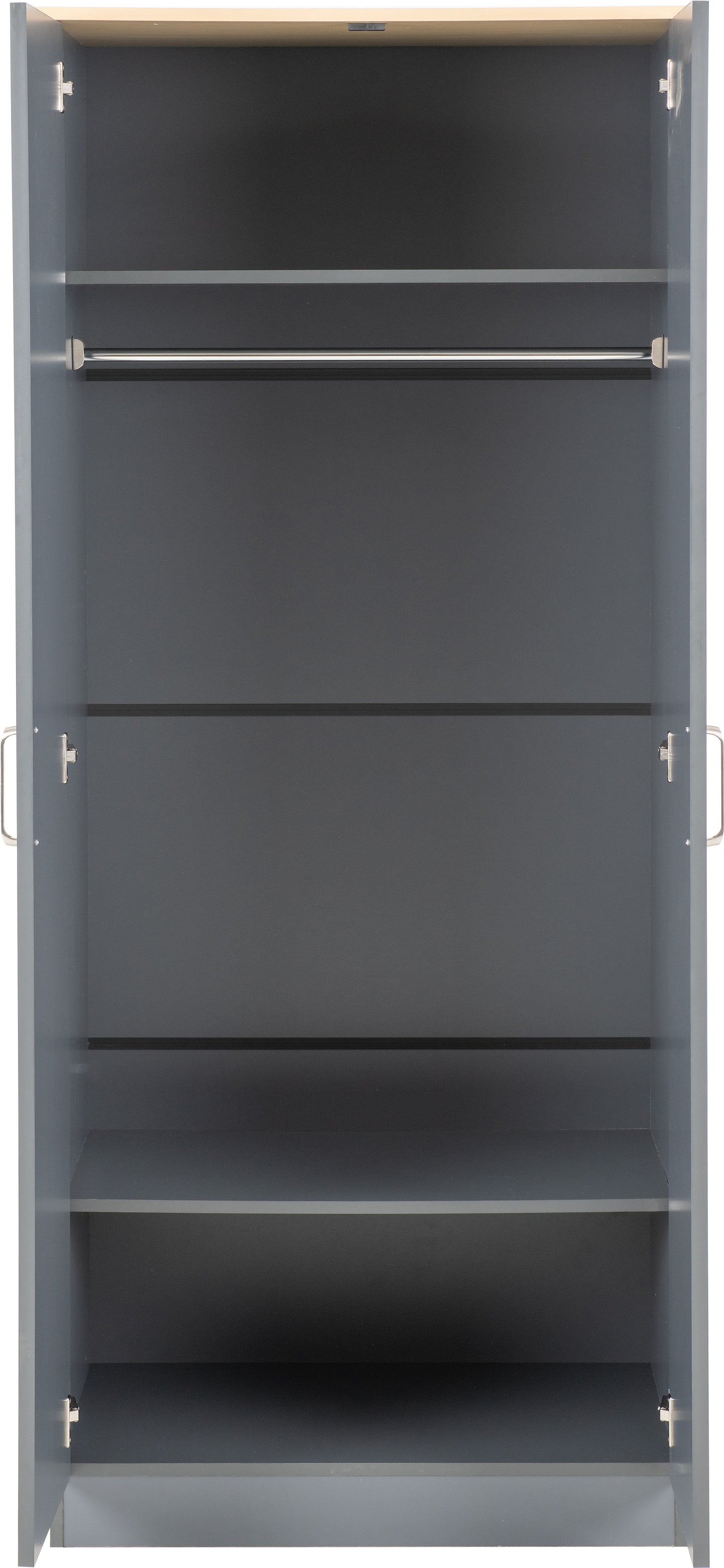 PORTLAND 2 DOOR WARDROBE  - GREY/OAK EFFECT