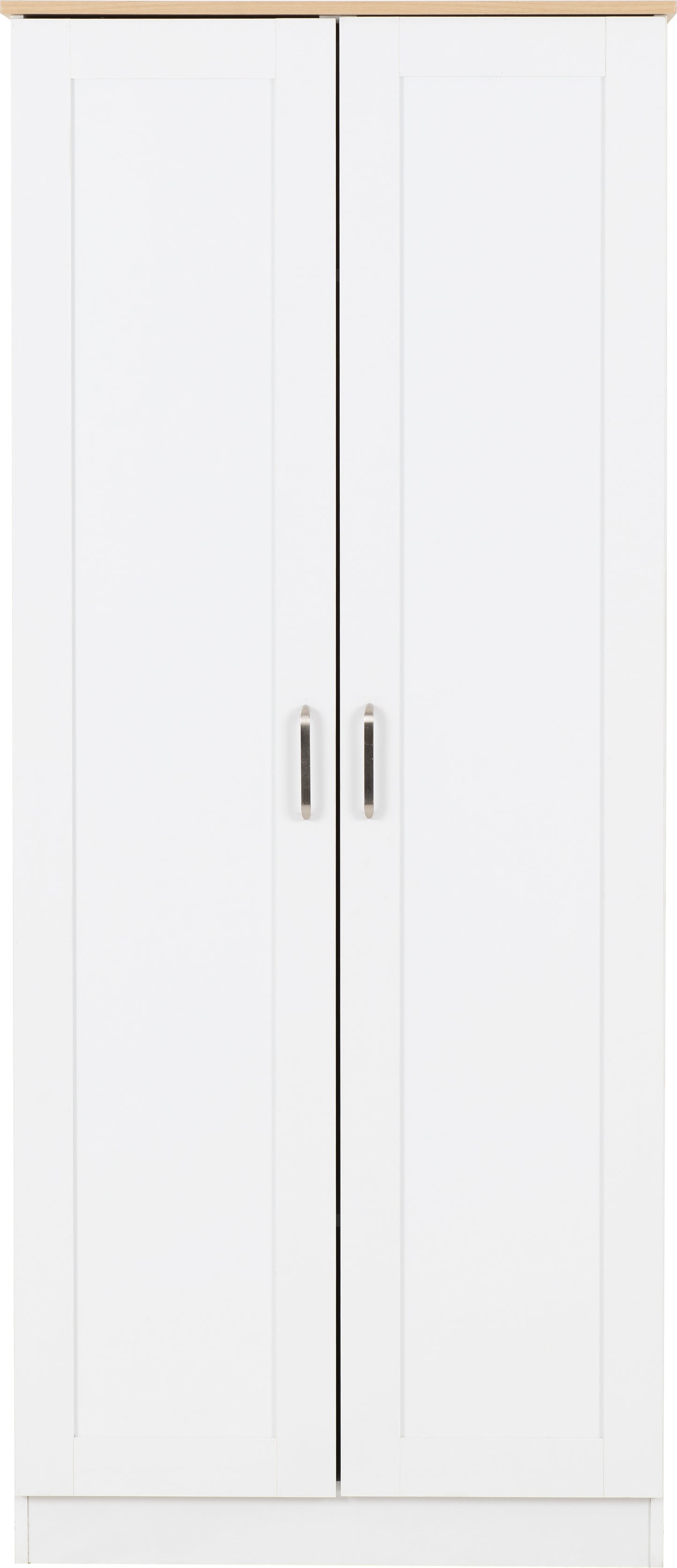 PORTLAND 2 DOOR WARDROBE  - WHITE/OAK EFFECT