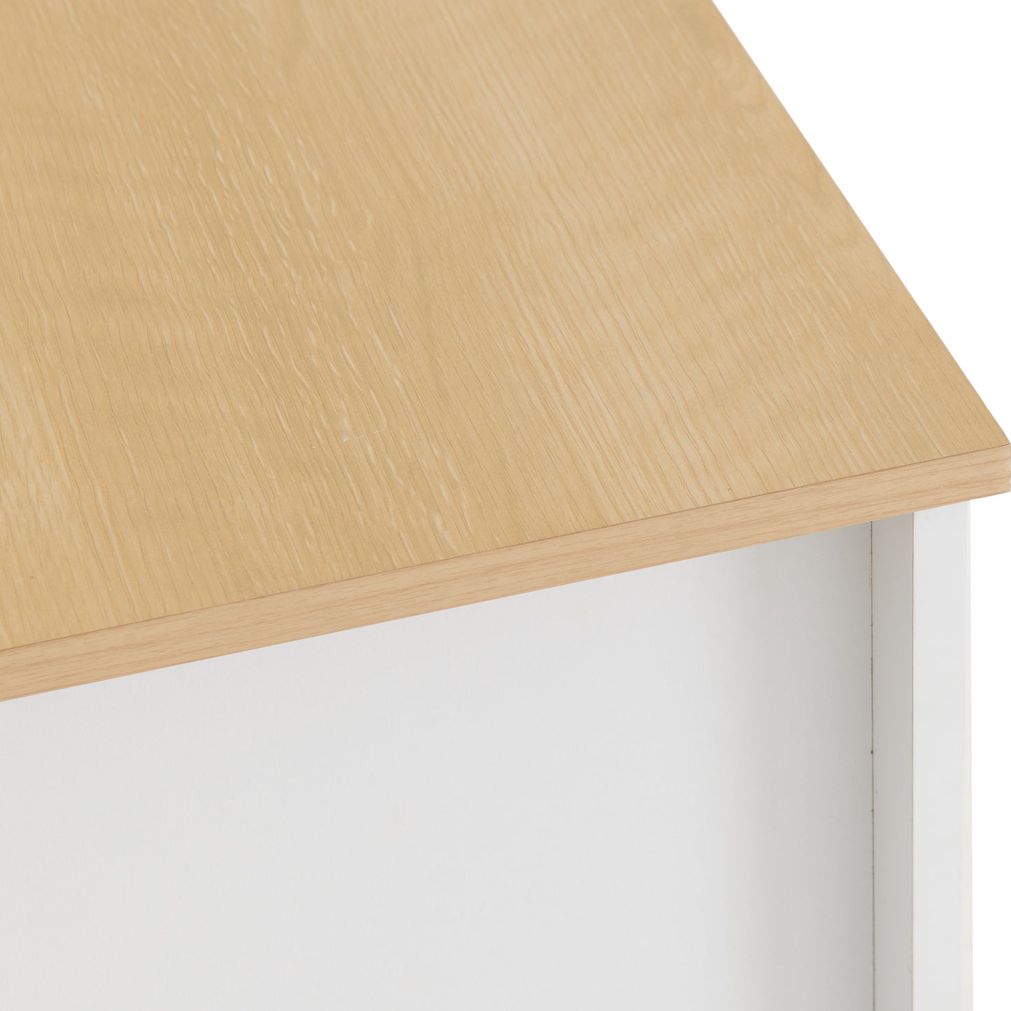 PORTLAND 2 DRAWER BEDSIDE  - WHITE/OAK EFFECT