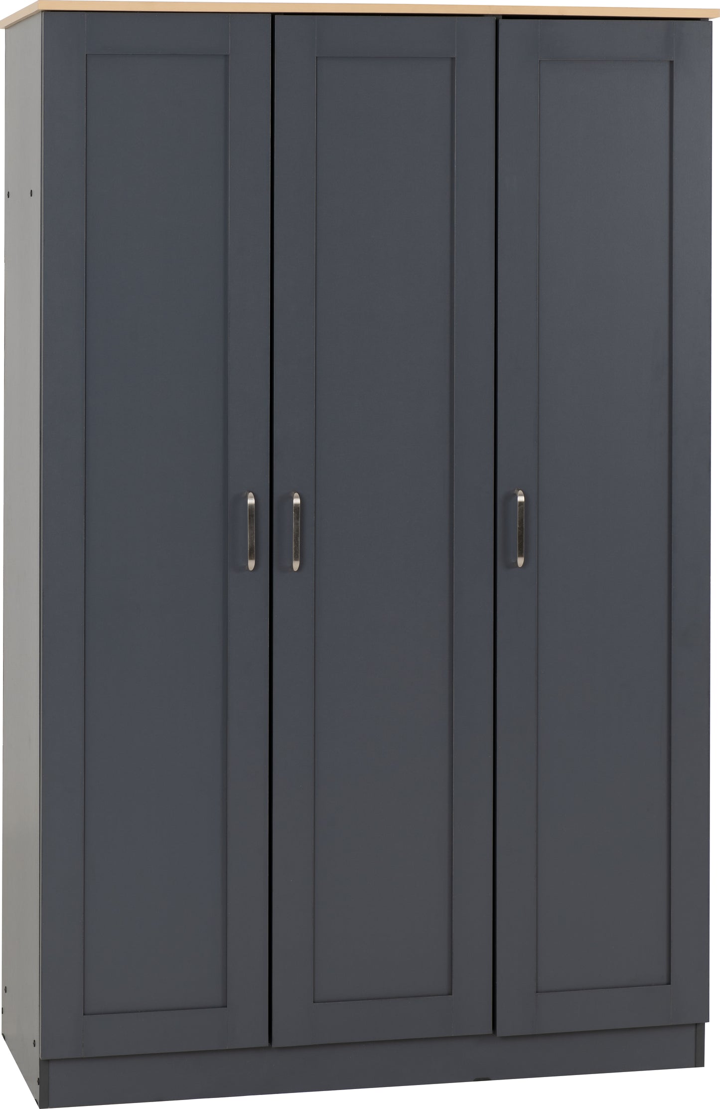 PORTLAND 3 DOOR WARDROBE  - GREY/OAK EFFECT