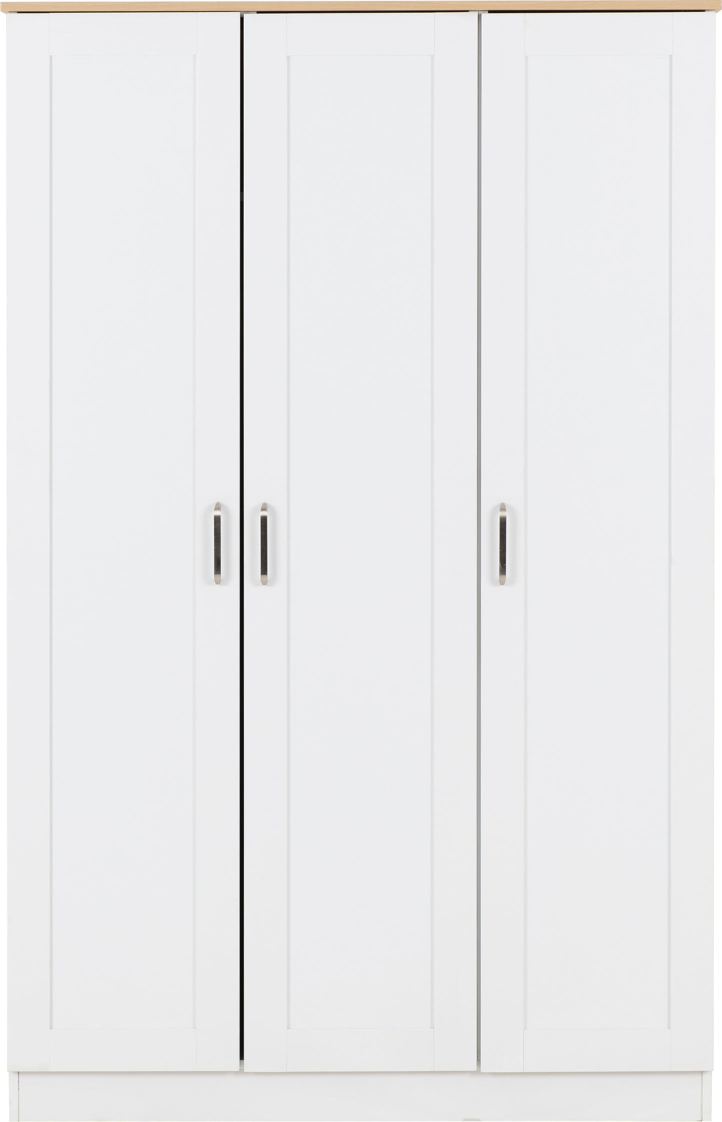 PORTLAND 3 DOOR WARDROBE  - WHITE/OAK EFFECT