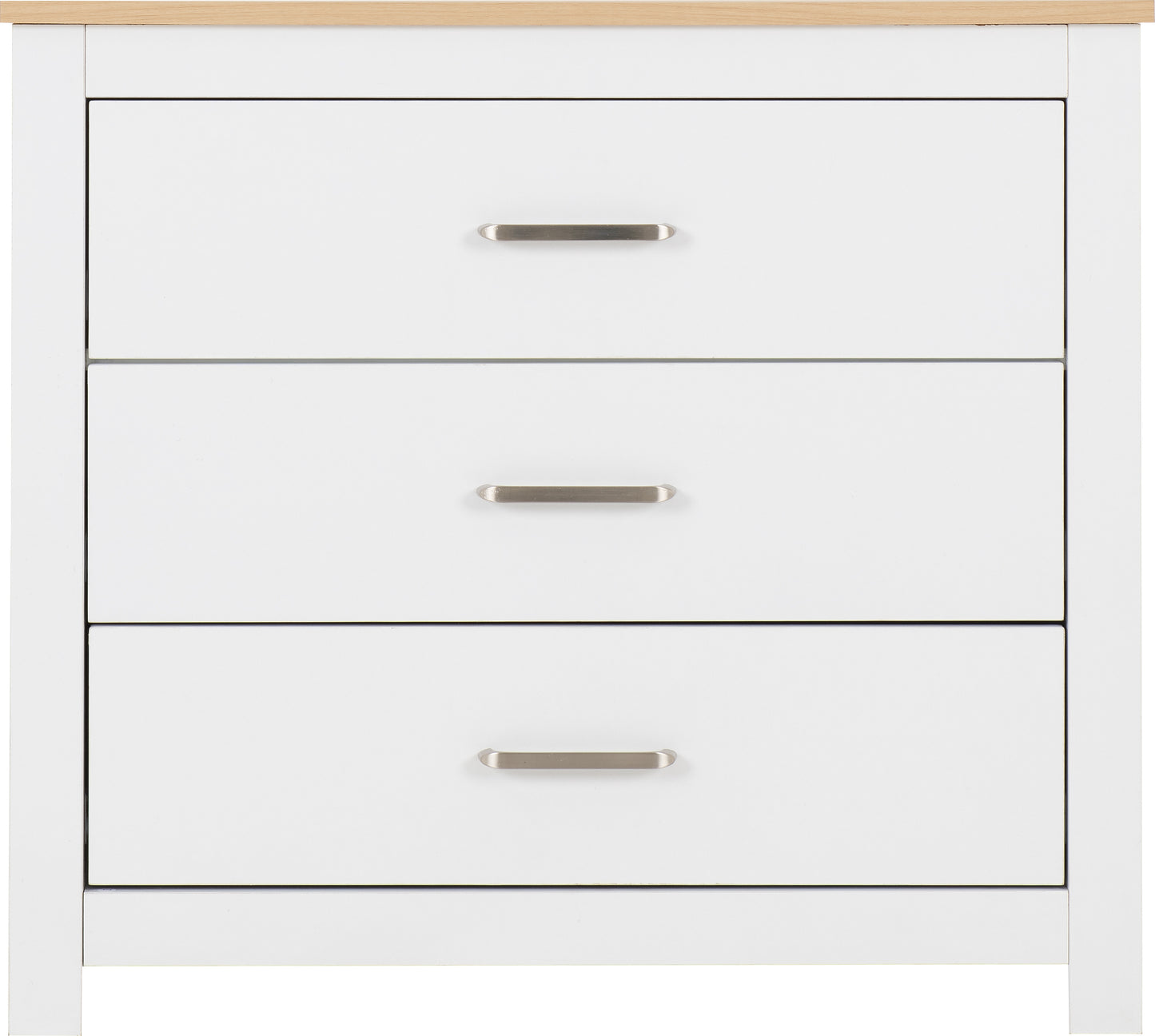 PORTLAND 3 DRAWER CHEST  - WHITE/OAK EFFECT