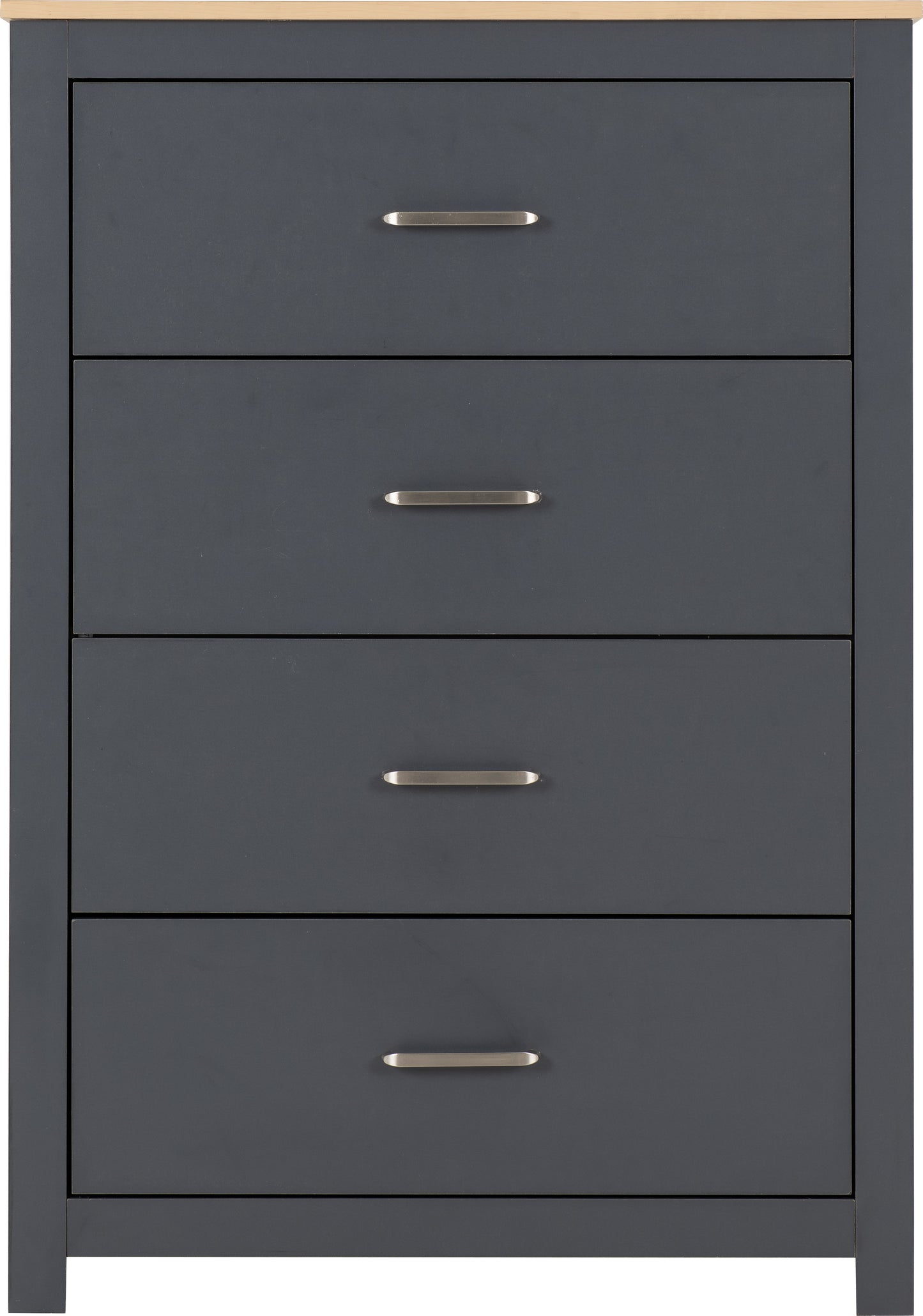 PORTLAND 4 DRAWER CHEST  - GREY/OAK EFFECT