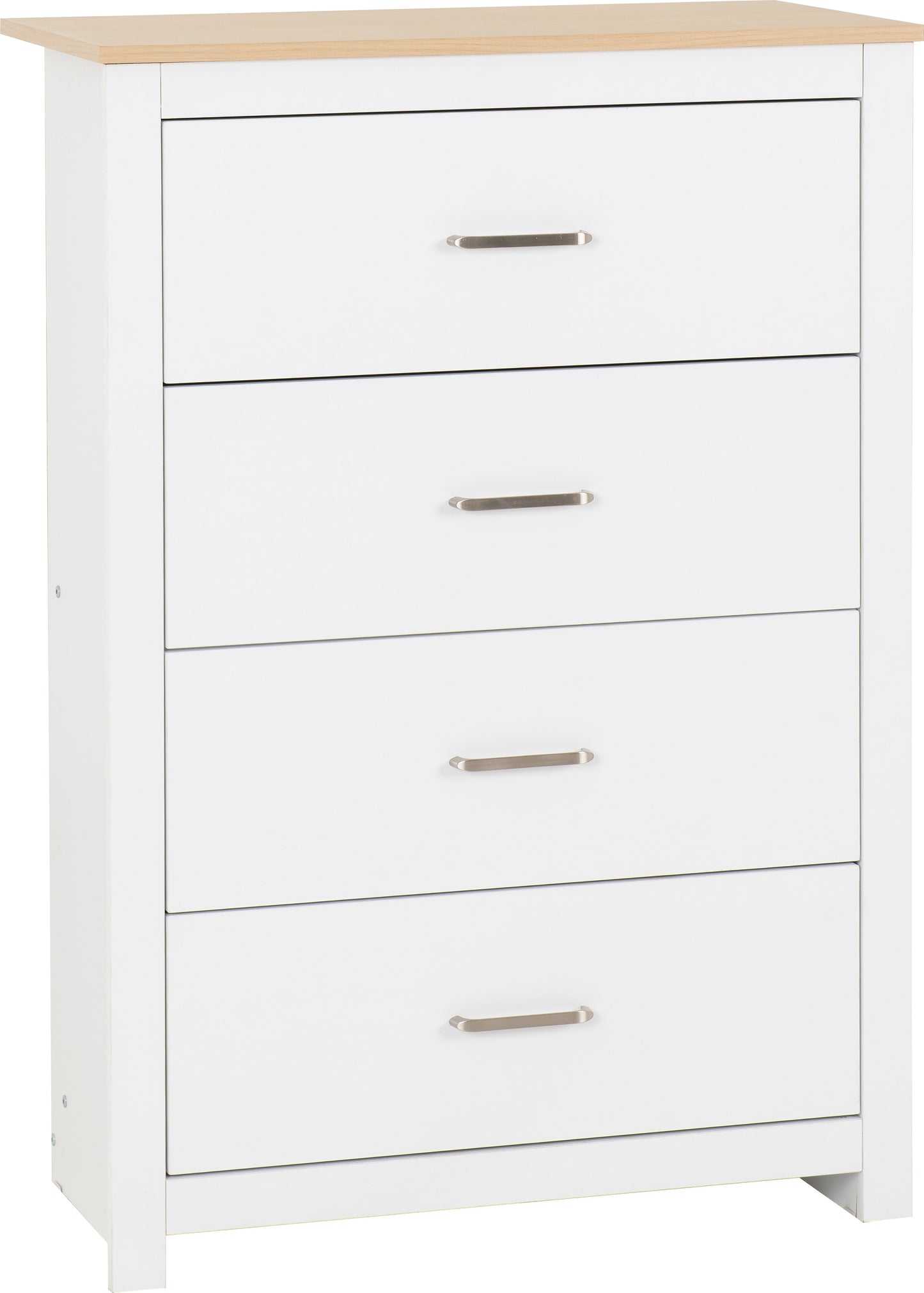 PORTLAND 4 DRAWER CHEST  - WHITE/OAK EFFECT