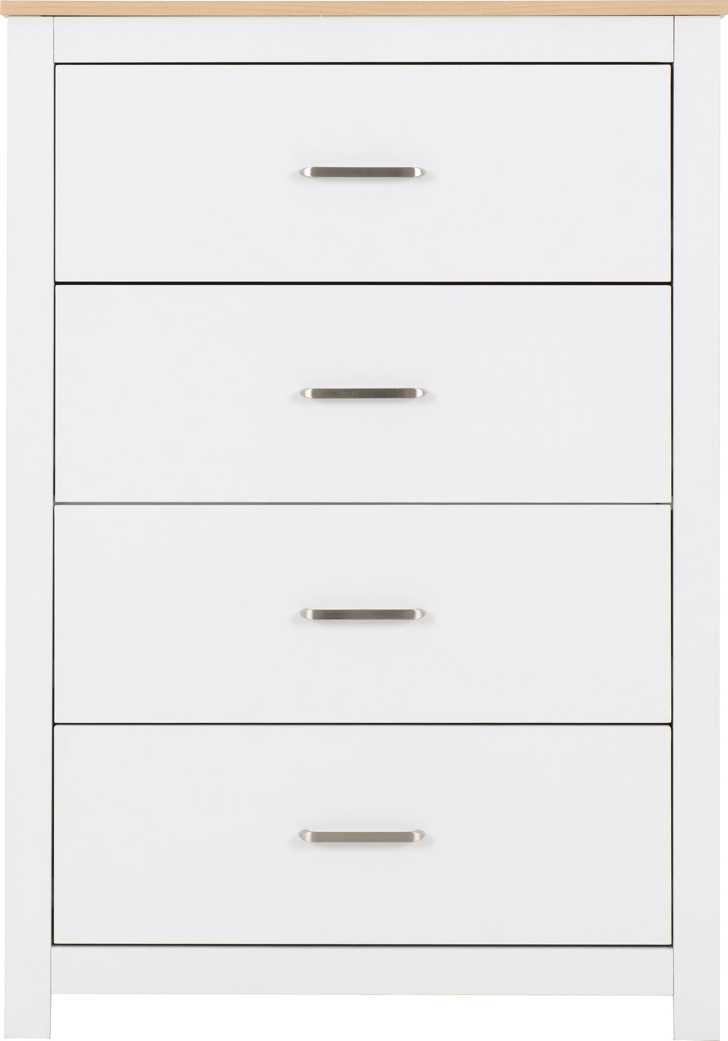 PORTLAND 4 DRAWER CHEST  - WHITE/OAK EFFECT