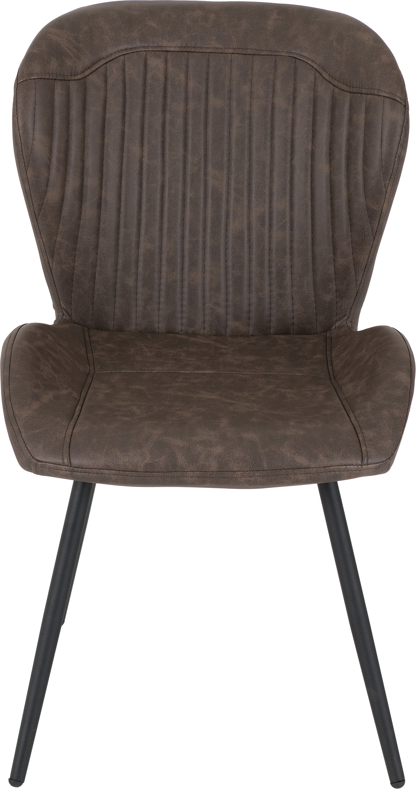 QUEBEC CHAIR (BOX OF 4) - BROWN FAUX LEATHER