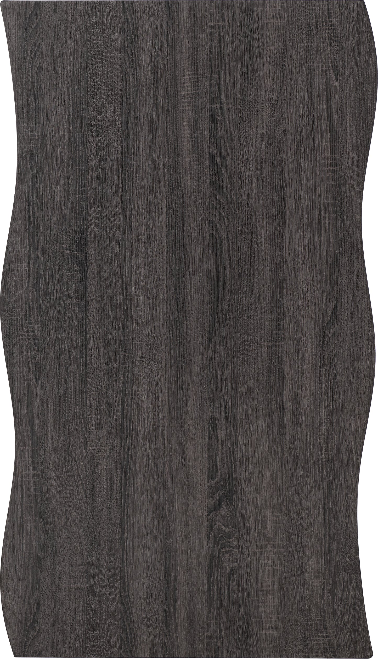 QUEBEC WAVE EDGE DINING TABLE - BLACK WOOD GRAIN/BLACK