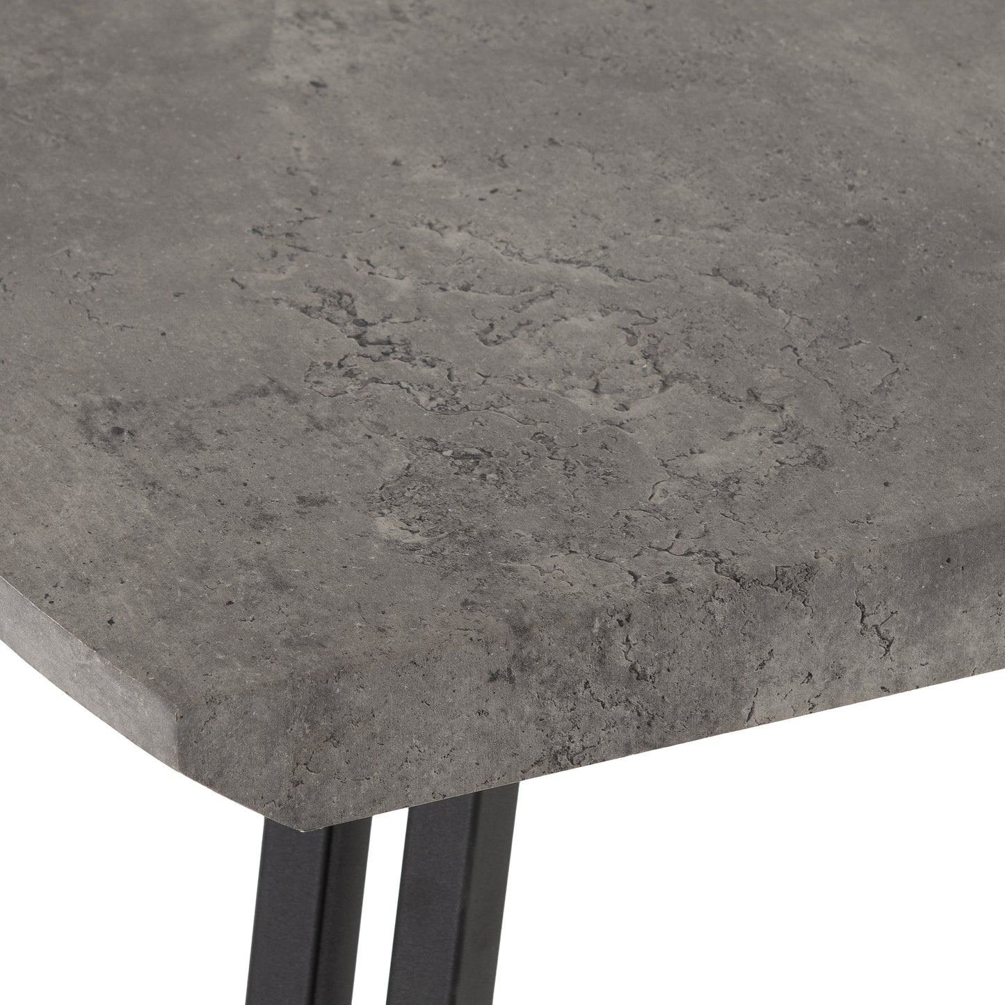 QUEBEC WAVE EDGE DINING TABLE - CONCRETE EFFECT/BLACK