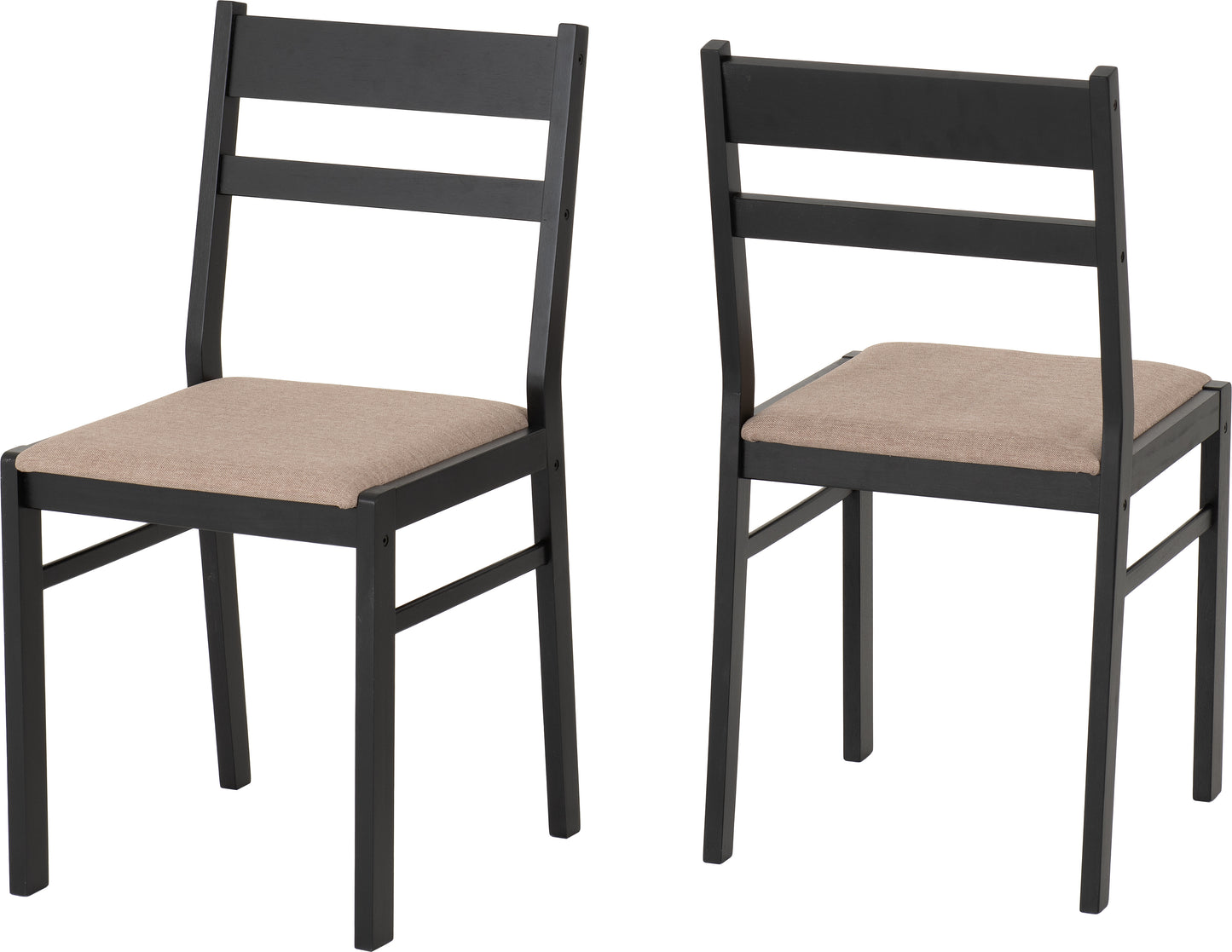 RADLEY DINING SET - BLACK/OAK EFFECT/OAT FABRIC