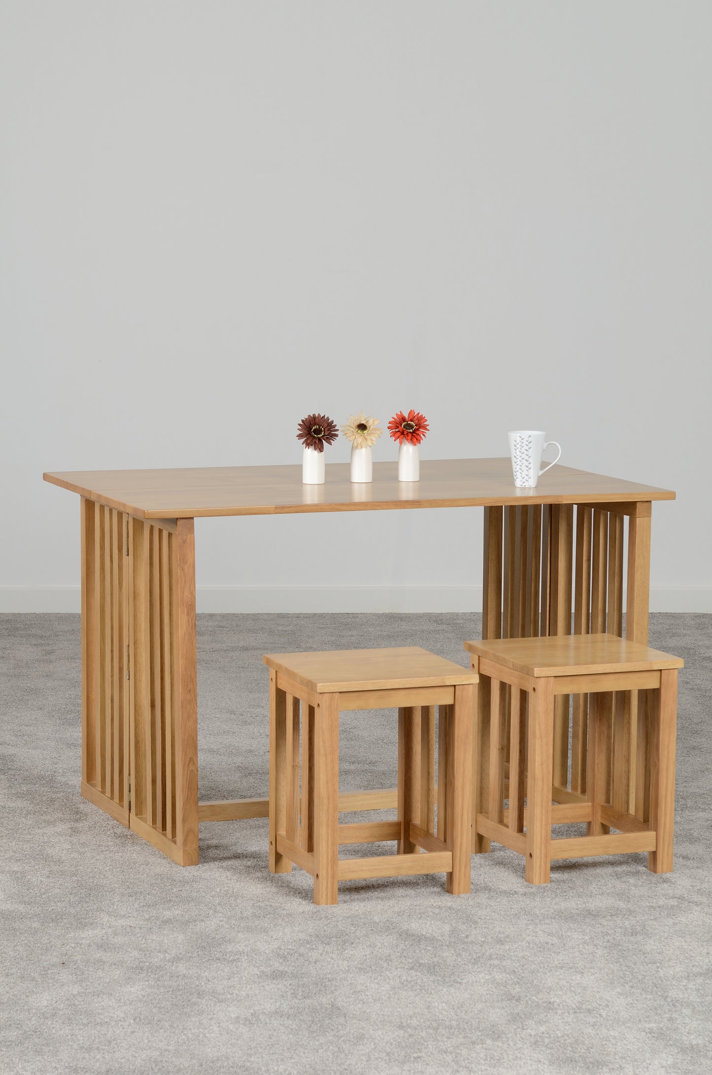 RICHMOND FOLDAWAY DINING SET (2 STOOLS) - OAK VARNISH