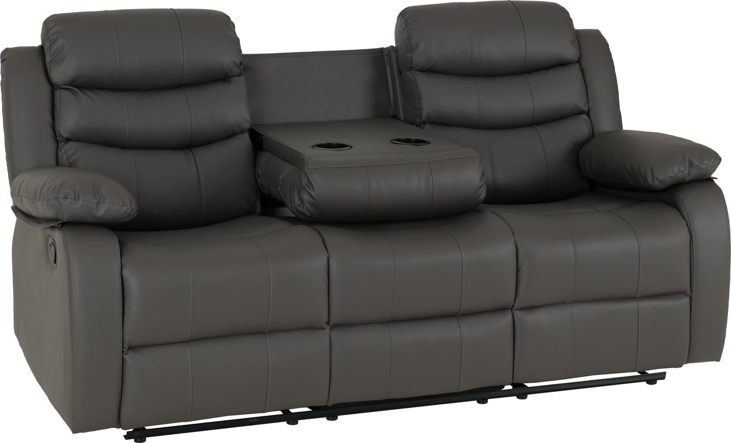 ROMA 3+2 RECLINER SUITE - GREY FAUX LEATHER