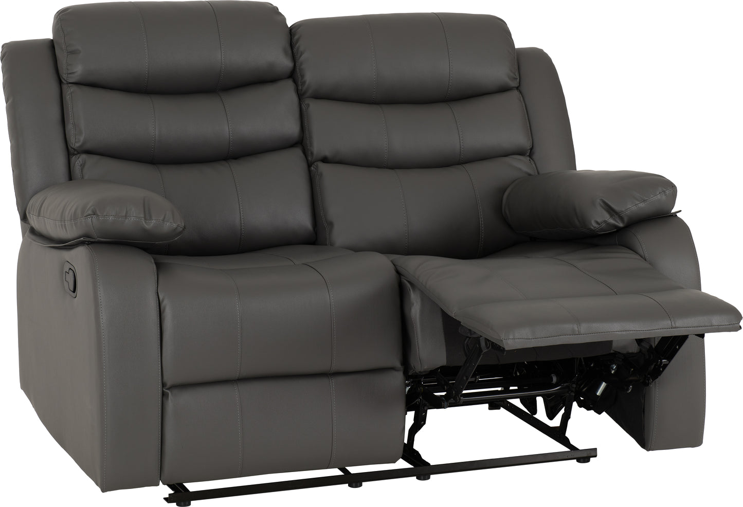 ROMA 3+2 RECLINER SUITE - GREY FAUX LEATHER