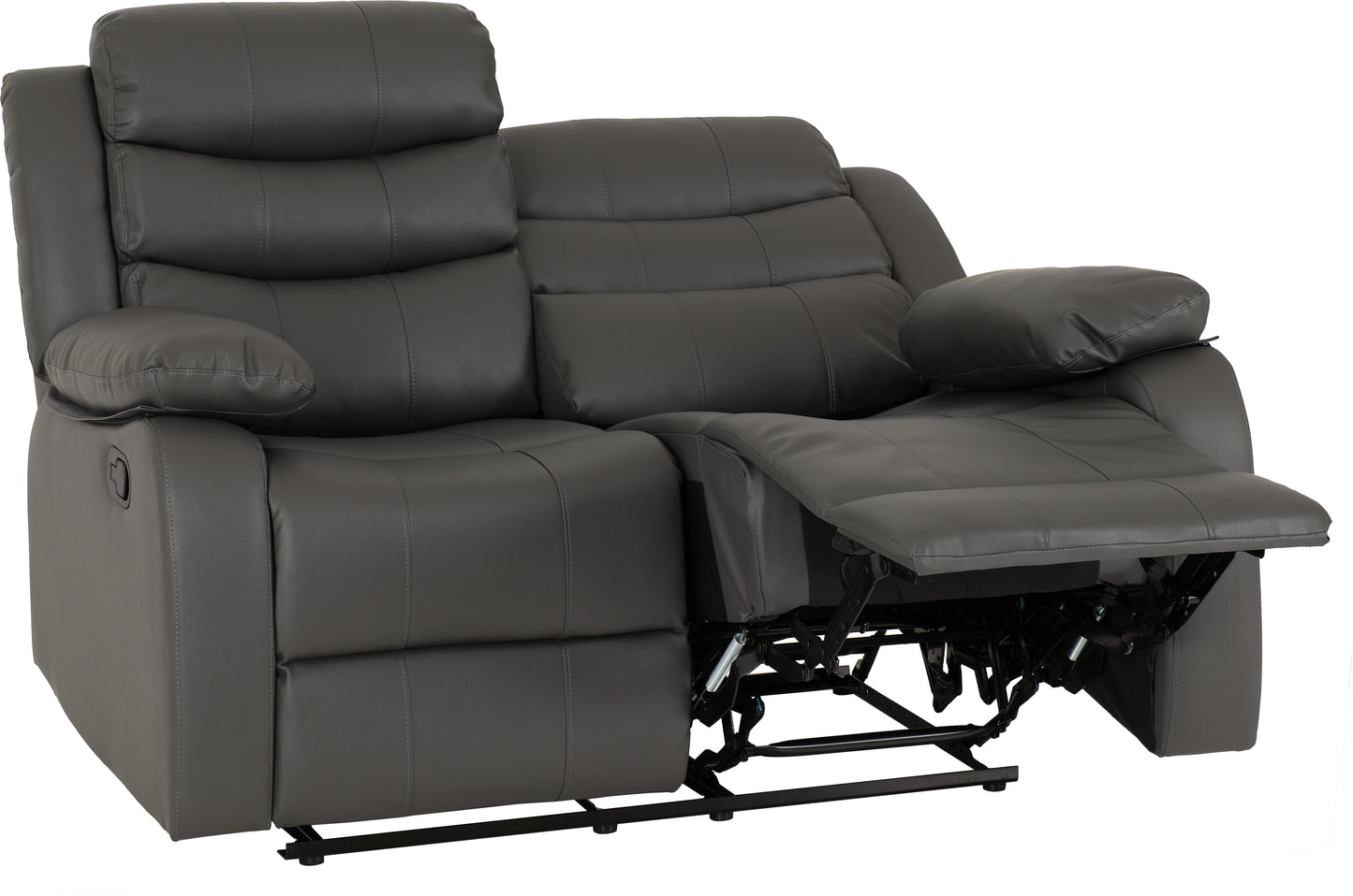 ROMA 3+2 RECLINER SUITE - GREY FAUX LEATHER