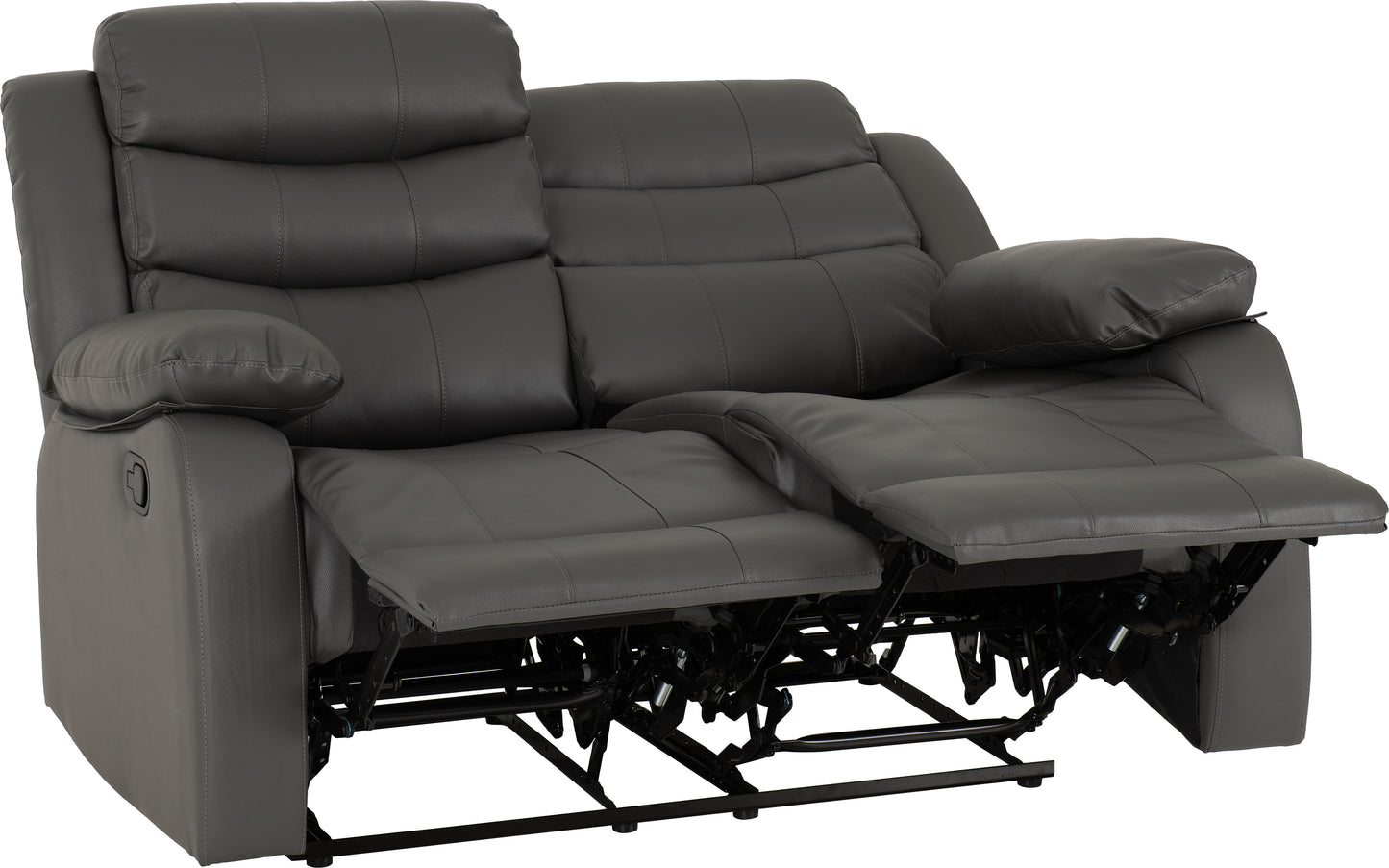 ROMA 3+2 RECLINER SUITE - GREY FAUX LEATHER