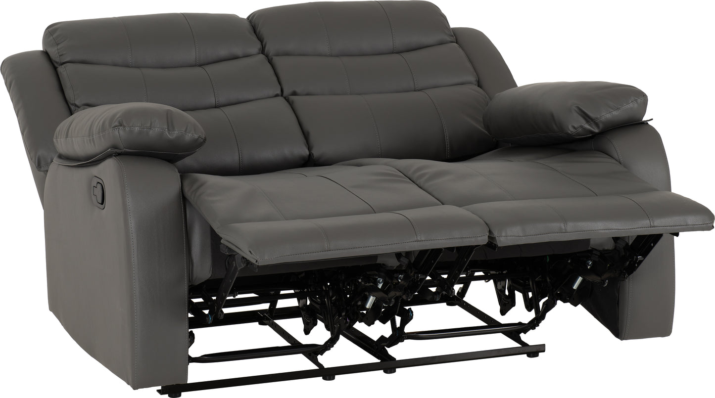 ROMA 3+2 RECLINER SUITE - GREY FAUX LEATHER