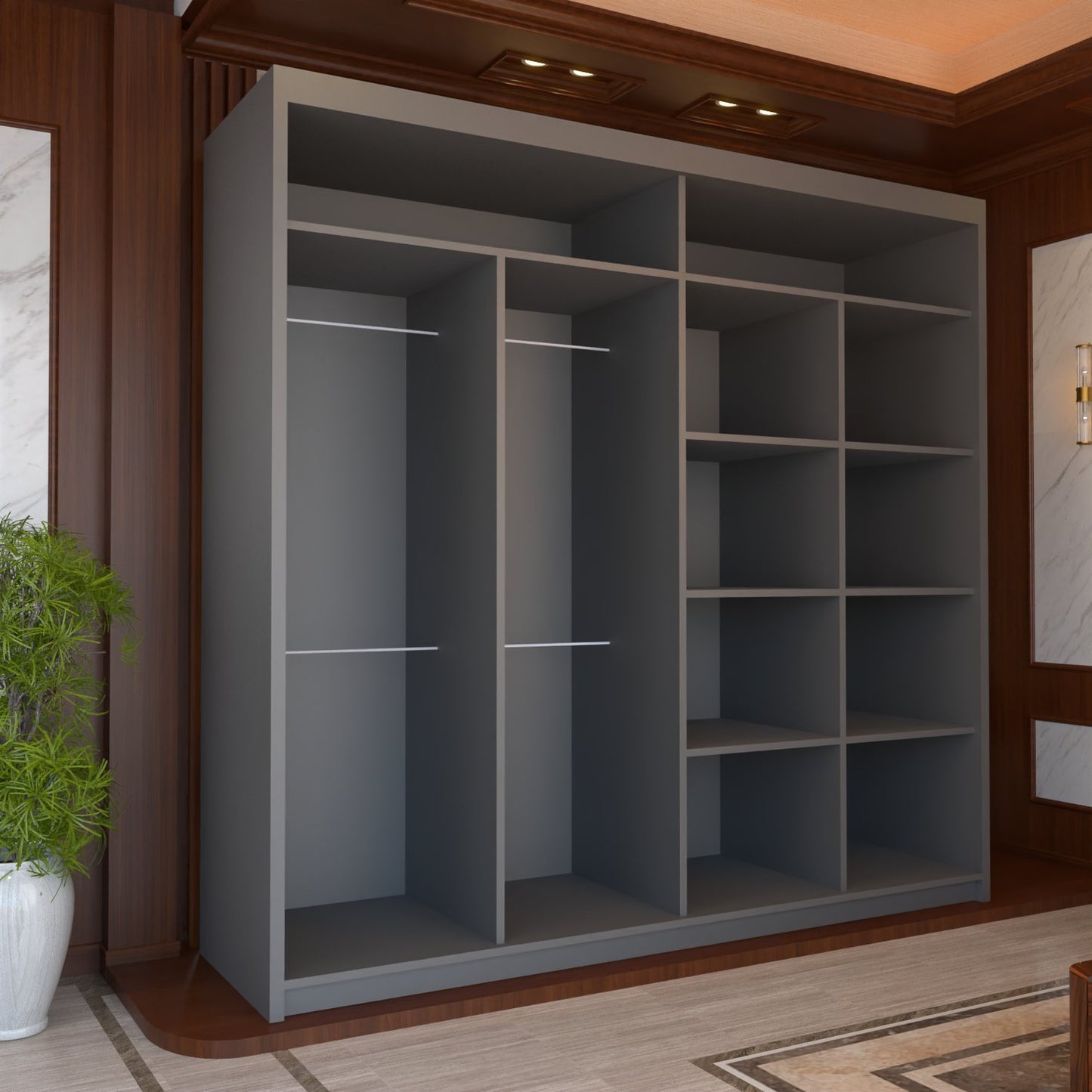 Royal Grey Sliding Wardrobe