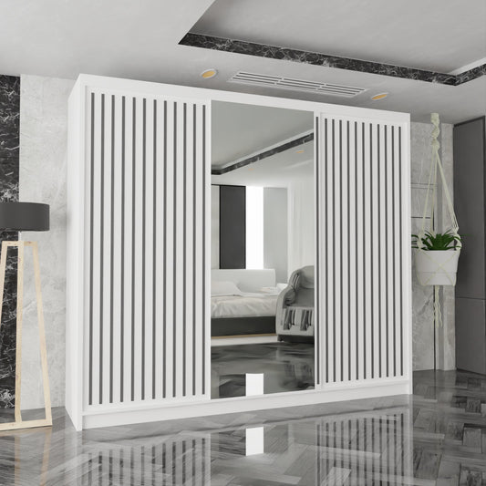 Royal White Sliding Wardrobe (250cm)