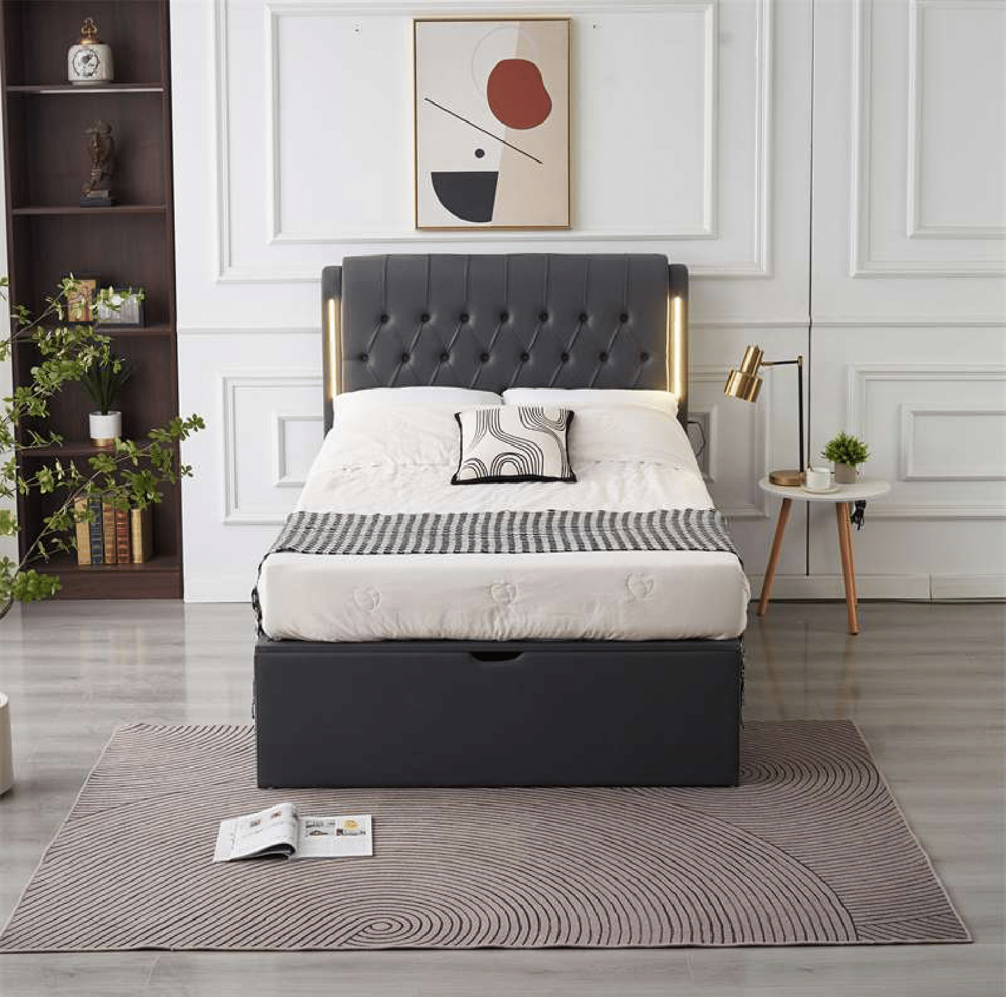 Bed with LED lights