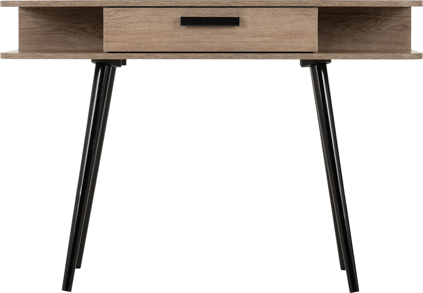 SAXTON 1 DRAWER CONSOLE TABLE  - MID OAK EFFECT/GREY