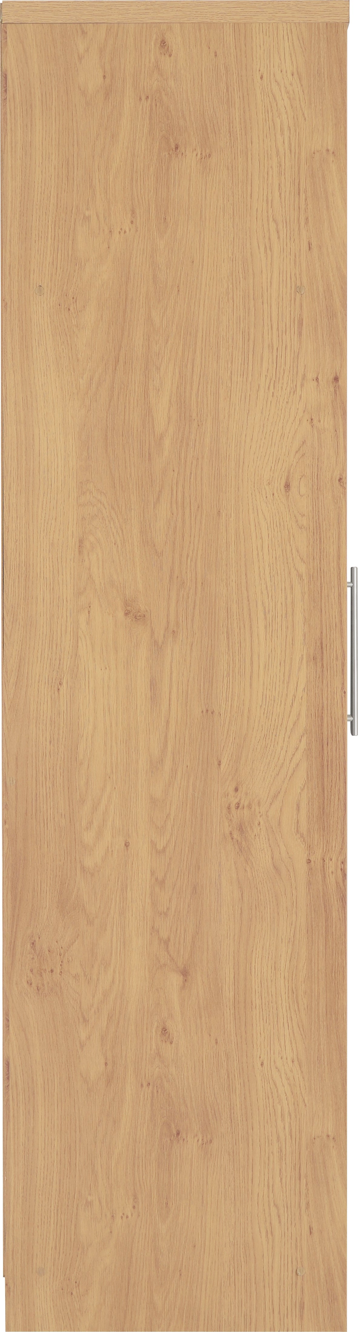 SEVILLE 2 DOOR WARDROBE - GREY HIGH GLOSS/LIGHT OAK EFFECT VENEER