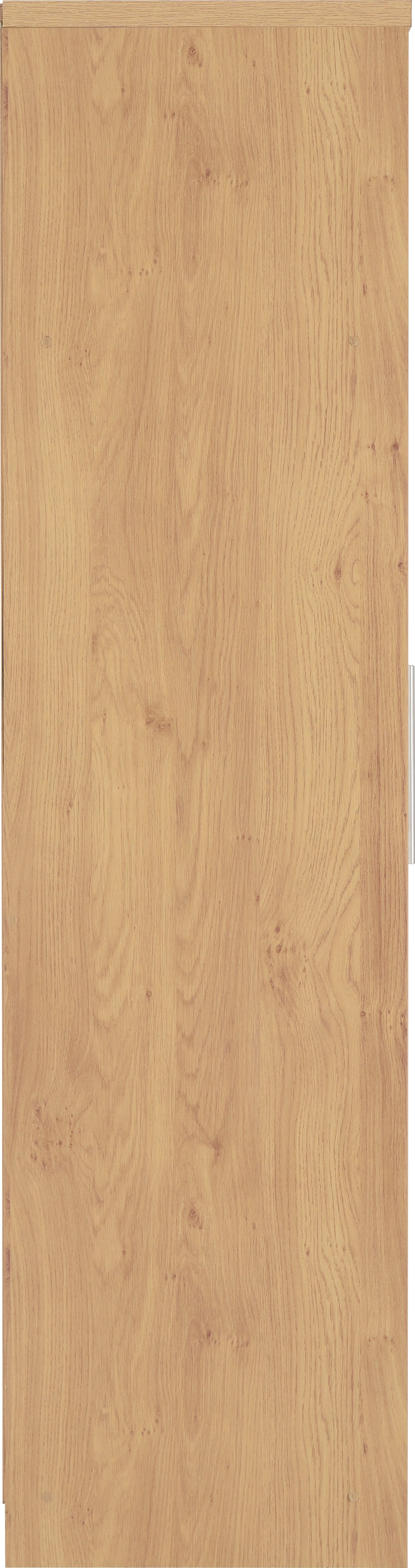 SEVILLE 2 DOOR WARDROBE - WHITE HIGH GLOSS/LIGHT OAK EFFECT VENEER