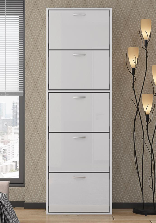 Gloss 5 Drawer Shoe Rack