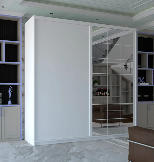 Collin Sliding Wardrobe - White