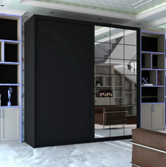 Collin Sliding Wardrobe - Black